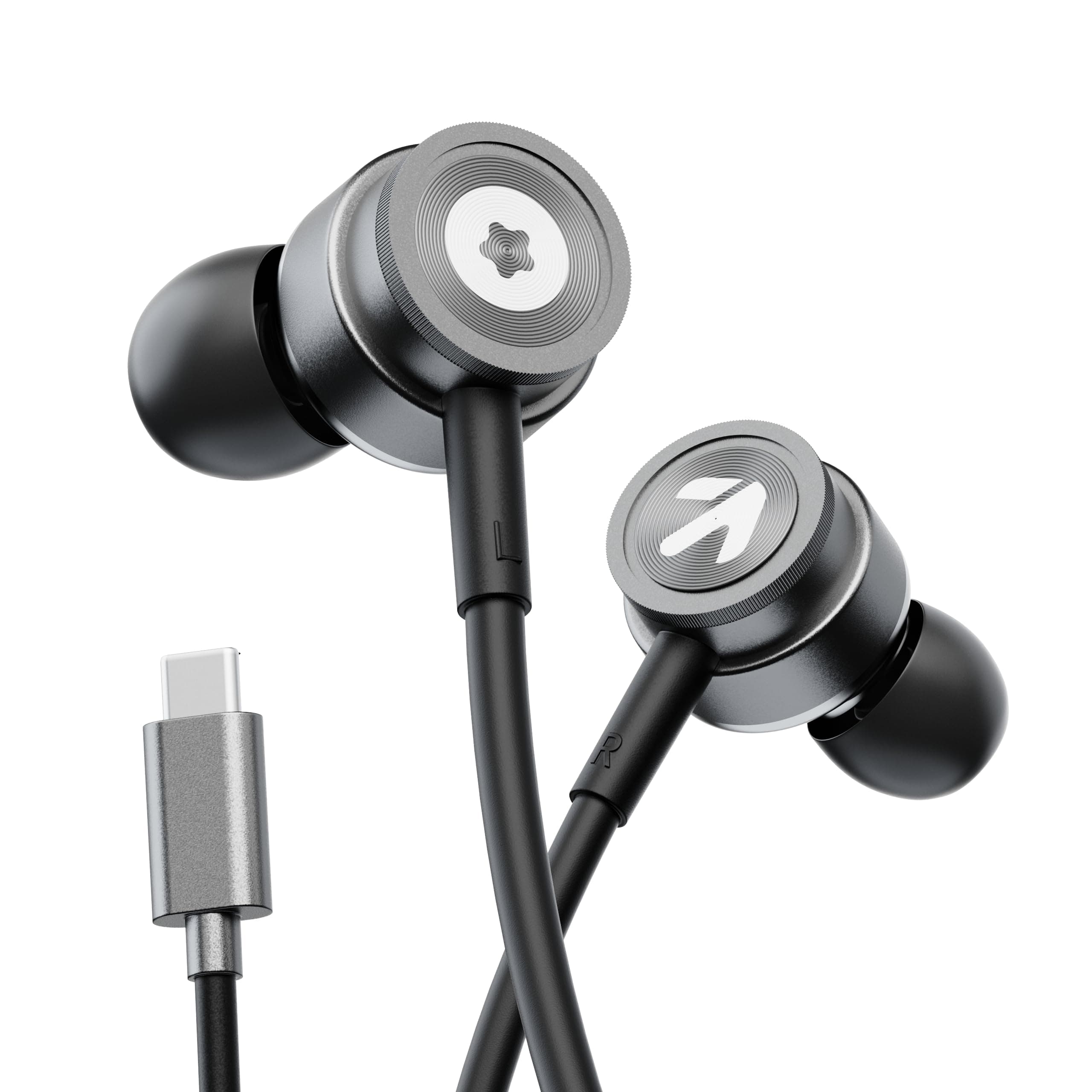 Boult Audio Newly Launched XO Pro Black Wired Earphones with Type-C Jack, Extra Bass, 10mm Dynamic Driver, Inline Control, IPX5 Water Resistant, Radia...