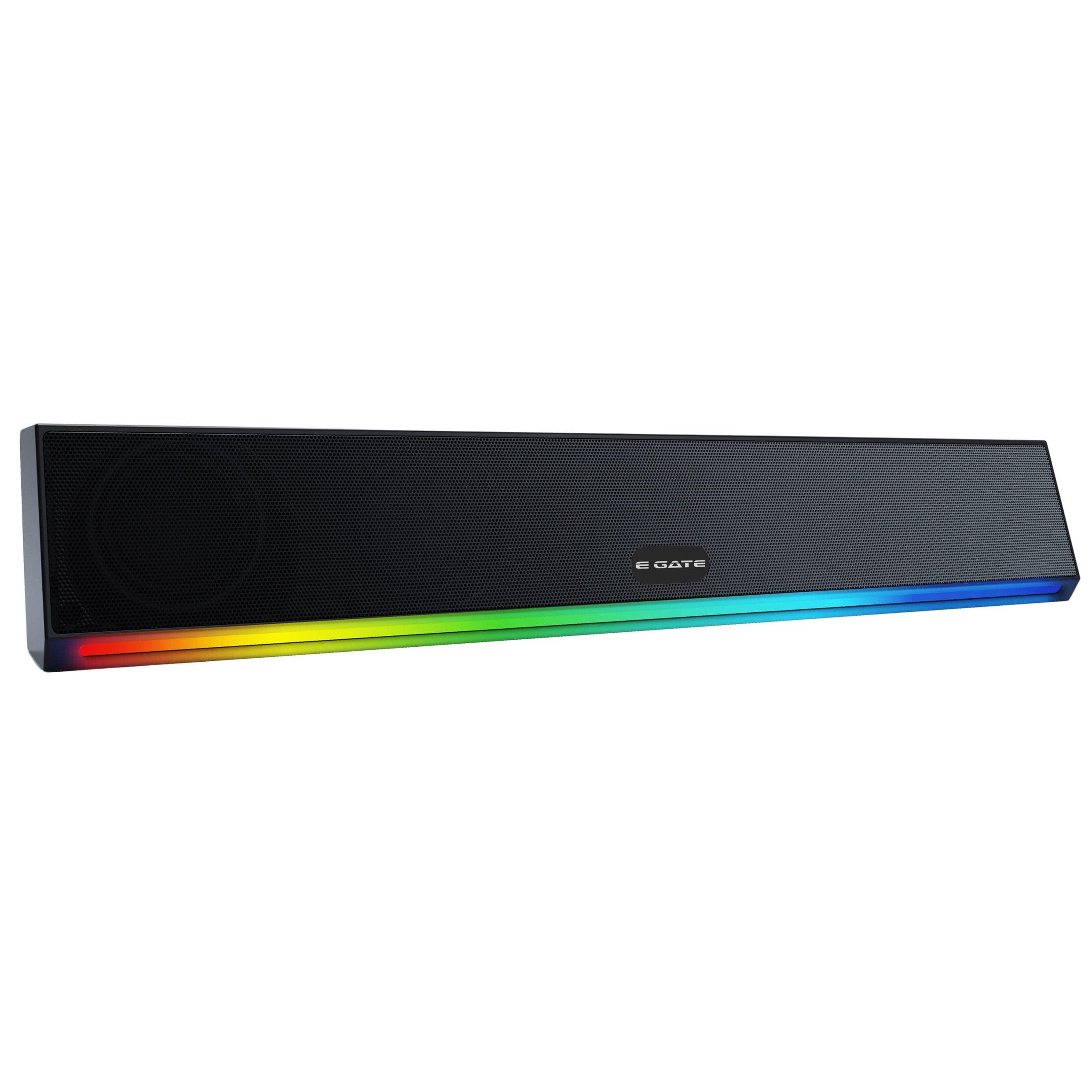 E GATE 222 | 24W Bluetooth Soundbar Speaker, 2.0 Channel & Dual Passive Radiators for 2X Bass, Ambient RGB Light, Upto 9 Hrs Play Back from 2000 mAh B...
