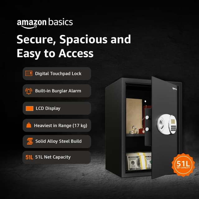 Amazon Basics Digital Safe With Keypad | Metal Safe Locker w… | Price ...