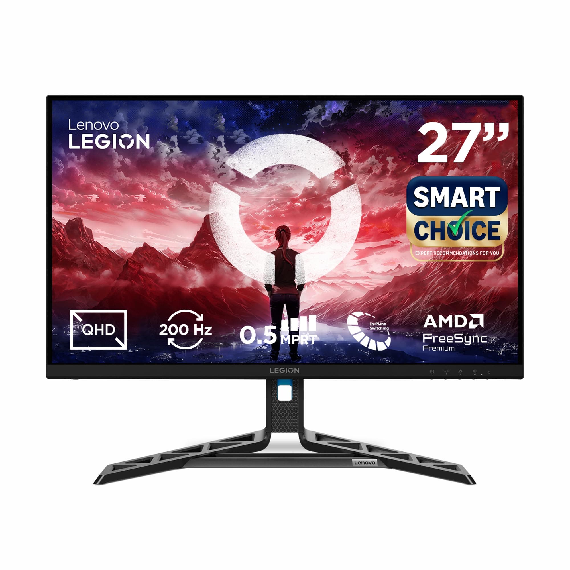 Lenovo Legion R27qe Gen 2 | 27" (68.58cm) QHD IPS 200Hz Gaming Monitor | 0.5ms, AMD FreeSync, 99% sRGB, 2xHDMI 2.1, TMDS, 1xDP 1.4| Tilt, Swivel, Pivo...