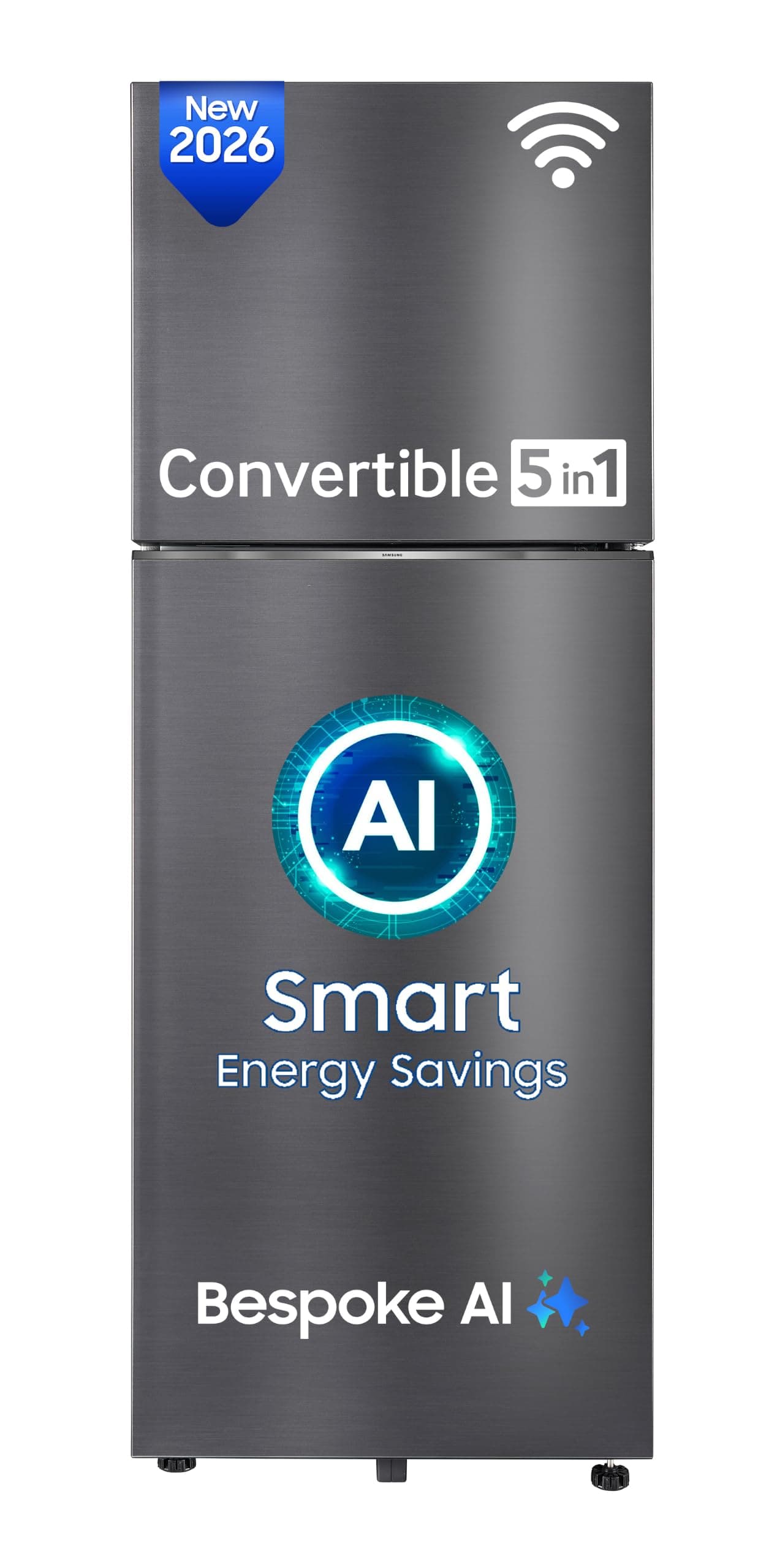 Samsung 396 L, 3 Star, Convertible 5-in-1, Digital Inverter, Frost Free Double Door, Bespoke AI WiFi Refrigerator (RT41HG6A23B1HL, Black DOI, 2026 Mod...