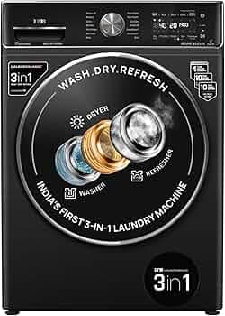 IFB Laundrimagic 3-in-1 8.5 Kg/6.5 Kg/2.5 Kg Inverter Washer Dryer Refresh (Executive ZXB, Black)