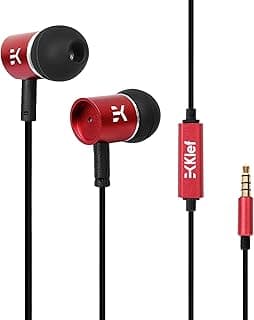 Klef X1 Metal in-Ear Headphones with Mic and Carry Pouch (Blazing Red)