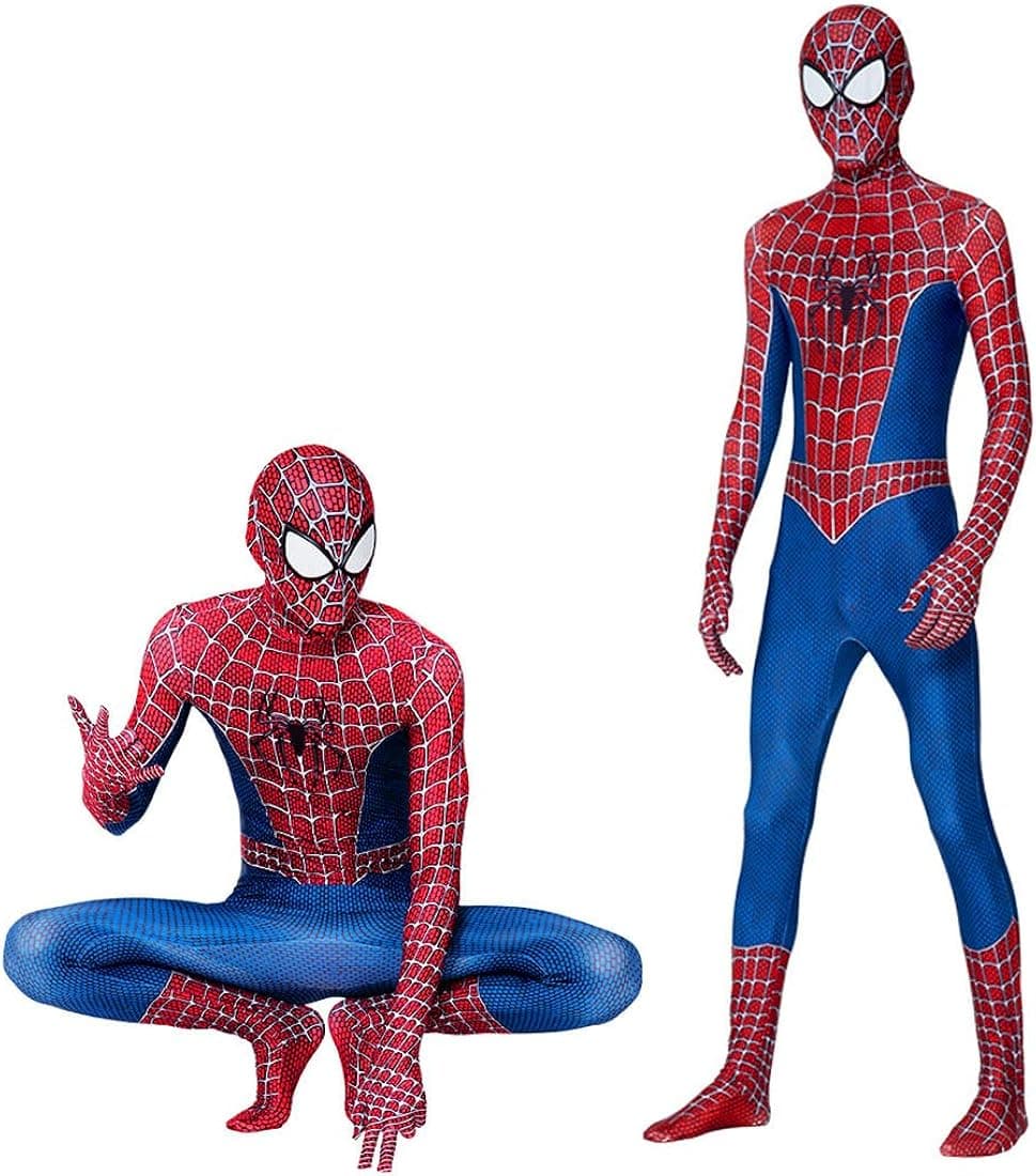 Fancyku Spiderman Costume for Men with Spider Man Mask, Cosplay Costume Peter Parker Spider Man Suit for Man Adults for Halloween, Festival, Cosplay, ...