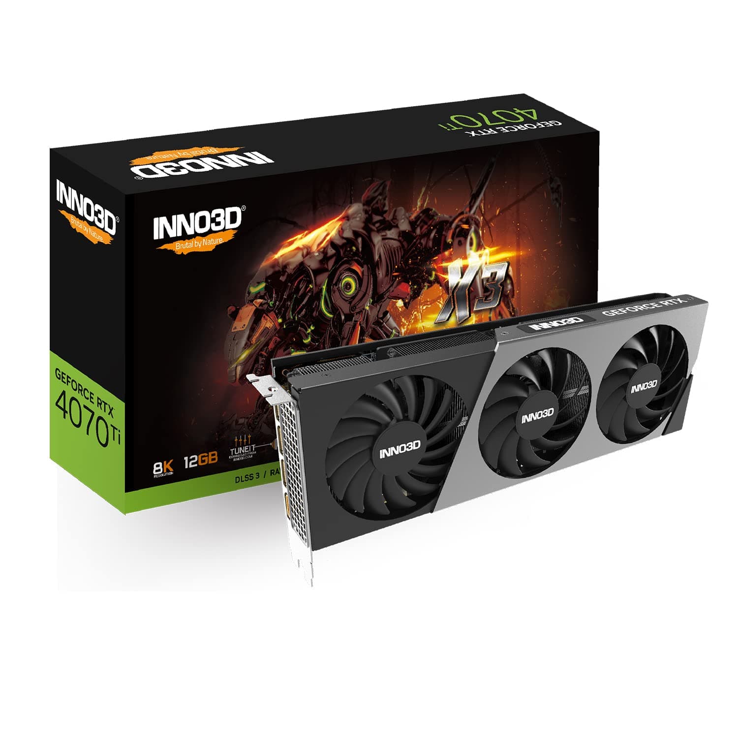 INNO3D NVIDIA GEFORCE RTX 4070 Ti X3 12GB GDDR6X PCI-E 4.0 X16 Gaming Graphics Card- N407T3-126X-186148N