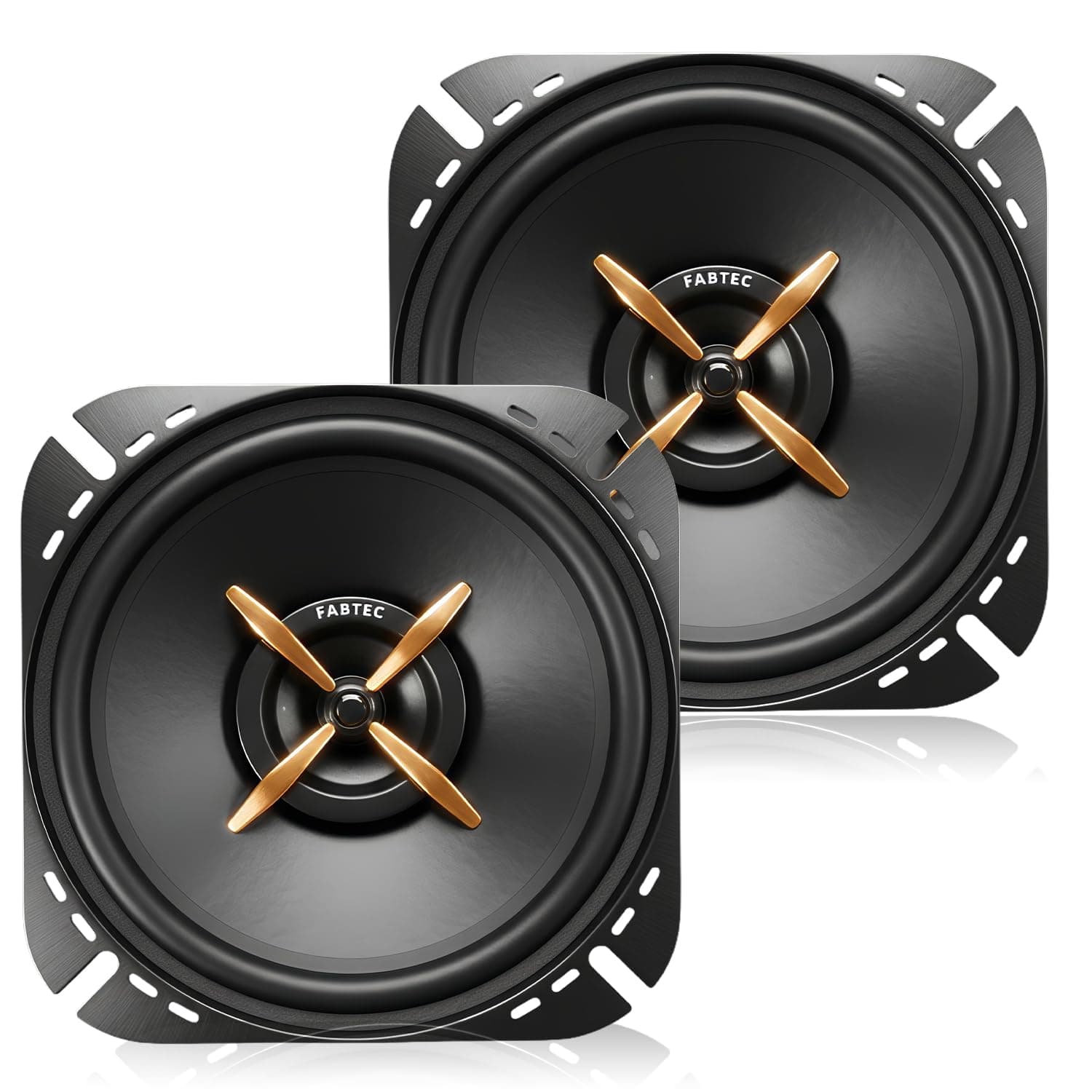 FABTEC 4Inch Coaxial 3way Component Speaker for Car 200w Peak Power Bass woofer 4ohm Black(Set of -2)