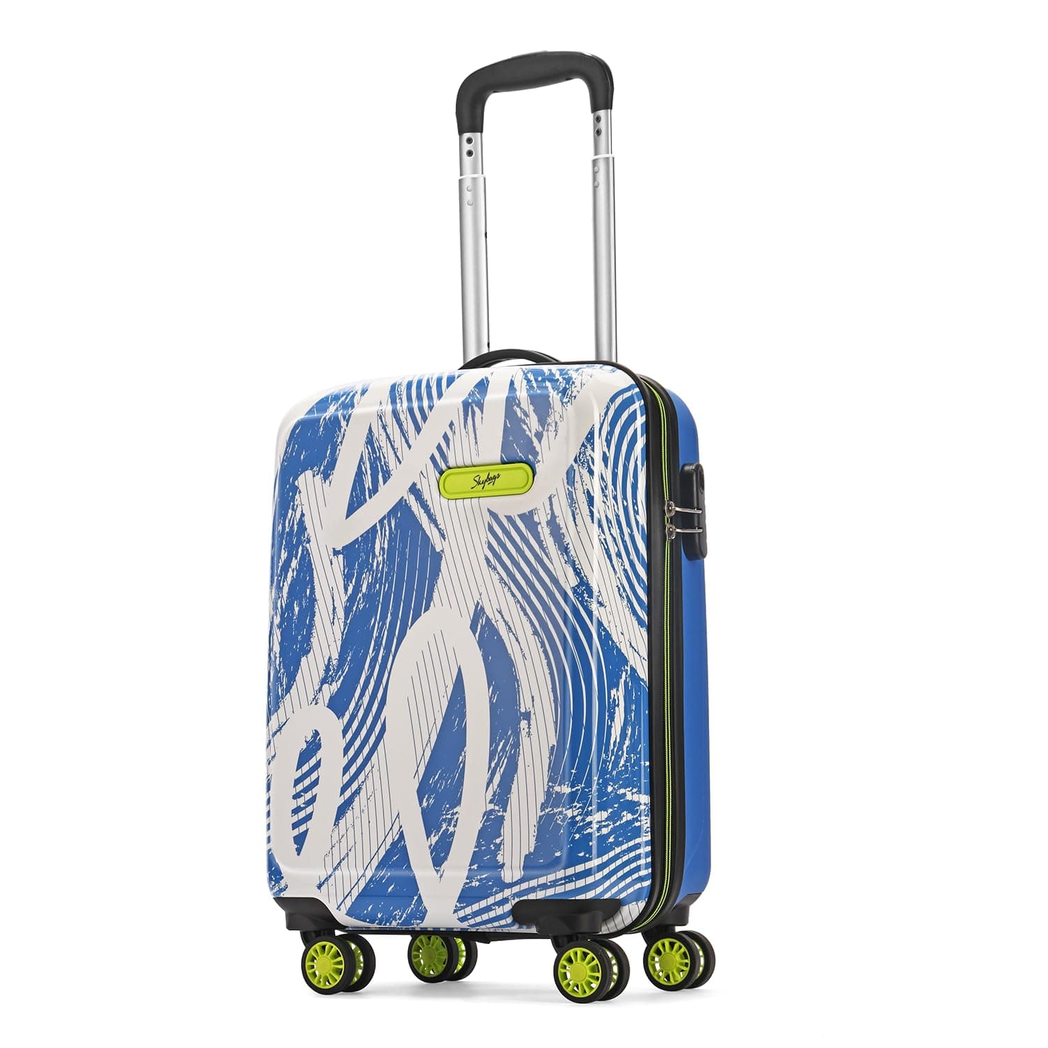Skybags Stroke Cabin Hard Luggage (55 cm) | Printed Luggage Trolley with 8 Wheels and in-Built Combination Lock | Unisex