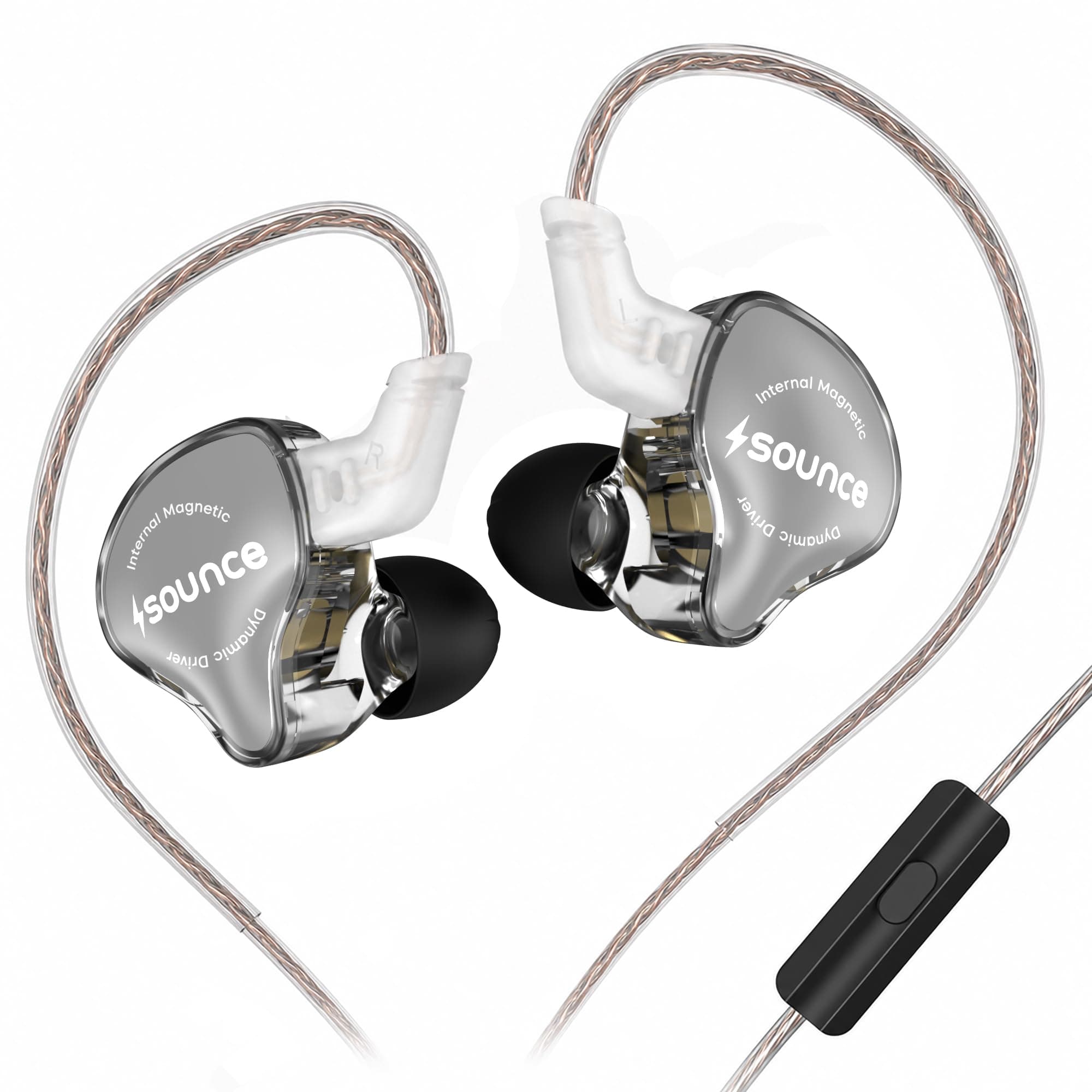 Sounce EDC Pro HiFi IEM Wired Earphone Dynamic Driver In-Ear Monitor with Silver-Plated OFC Cable 0.75mm Detachable 2Pin Design Studio Grade Sound for...
