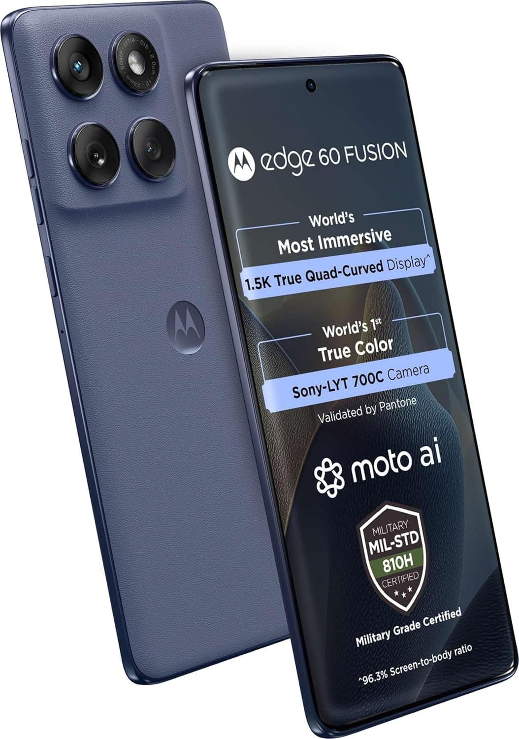 Motorola Edge 60 Fusion 5G (Pantone Slipstream, 8GB RAM, 128GB Storage) | 6.67" Curved 1.5K pOLED Display | 50MP+13MP Rear | 32MP Front | Dimensity Me...