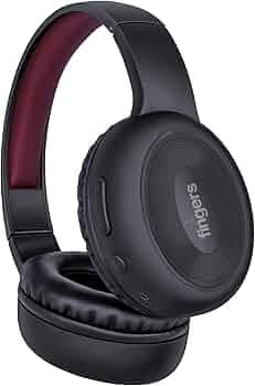 FINGERS Rock-n-Roll Lounge Bluetooth Wireless On Ear Headphones with Mic (Rich Black, Wine)