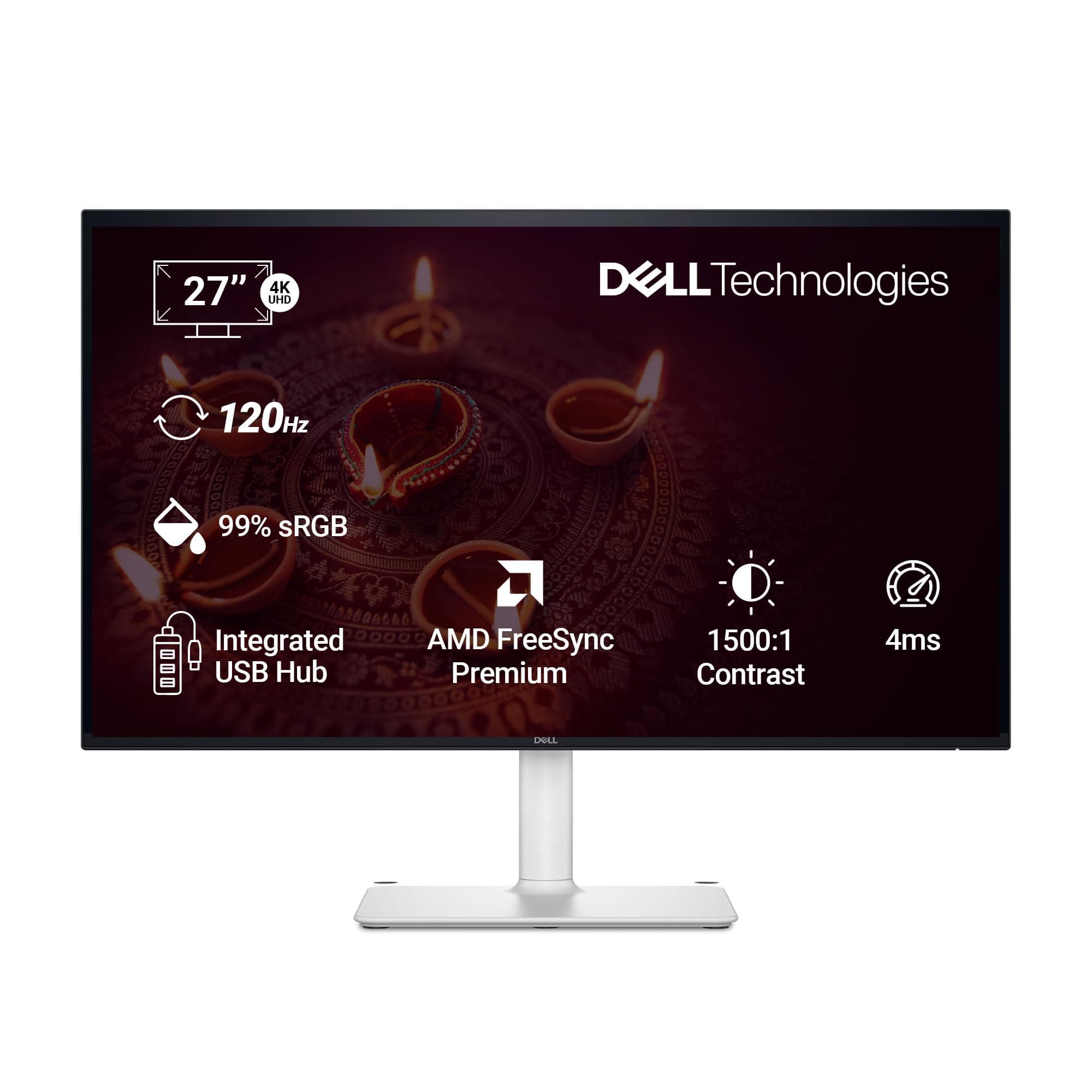 Dell S2725QC 27"/68.58 cm USB-C Monitor|Titan Grey|IPS 120Hz| 350 cd/m2 |4 ms, Contrast 1,500:1| Tilt, Height, Pivot & Swivel Adjustable|Ports: 2X HDM...
