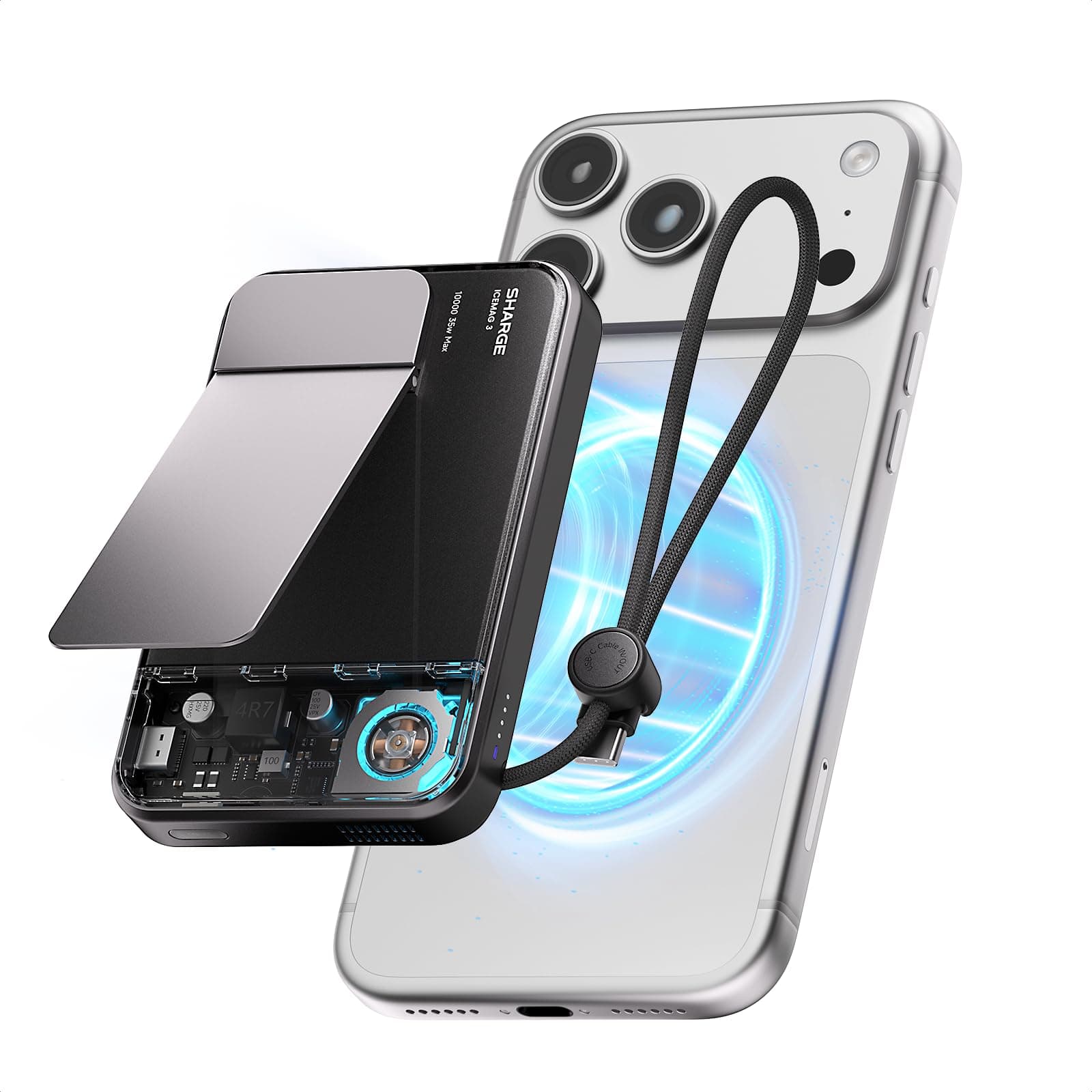 SHARGE for MagSafe Power Bank Qi2.2 25W 10000mAh Magnetic Portable Charger