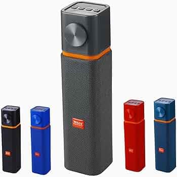 Woos HarmonyBox Bluetooth Speaker V5.2 | Long Rectangular Design | Volume Control Knob| USB/TF/FM/Aux | Smooth Texture (Multicolour)