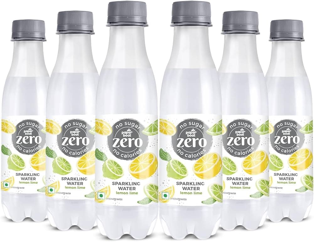 Paper Boat Zero Lemon Lime Sparkling (Fizzy) Water  Pack of 6, 250 ml Each | Zero Calories, Zero Sugar Drink | Sugar Free | Flavoured Carbonated Water...