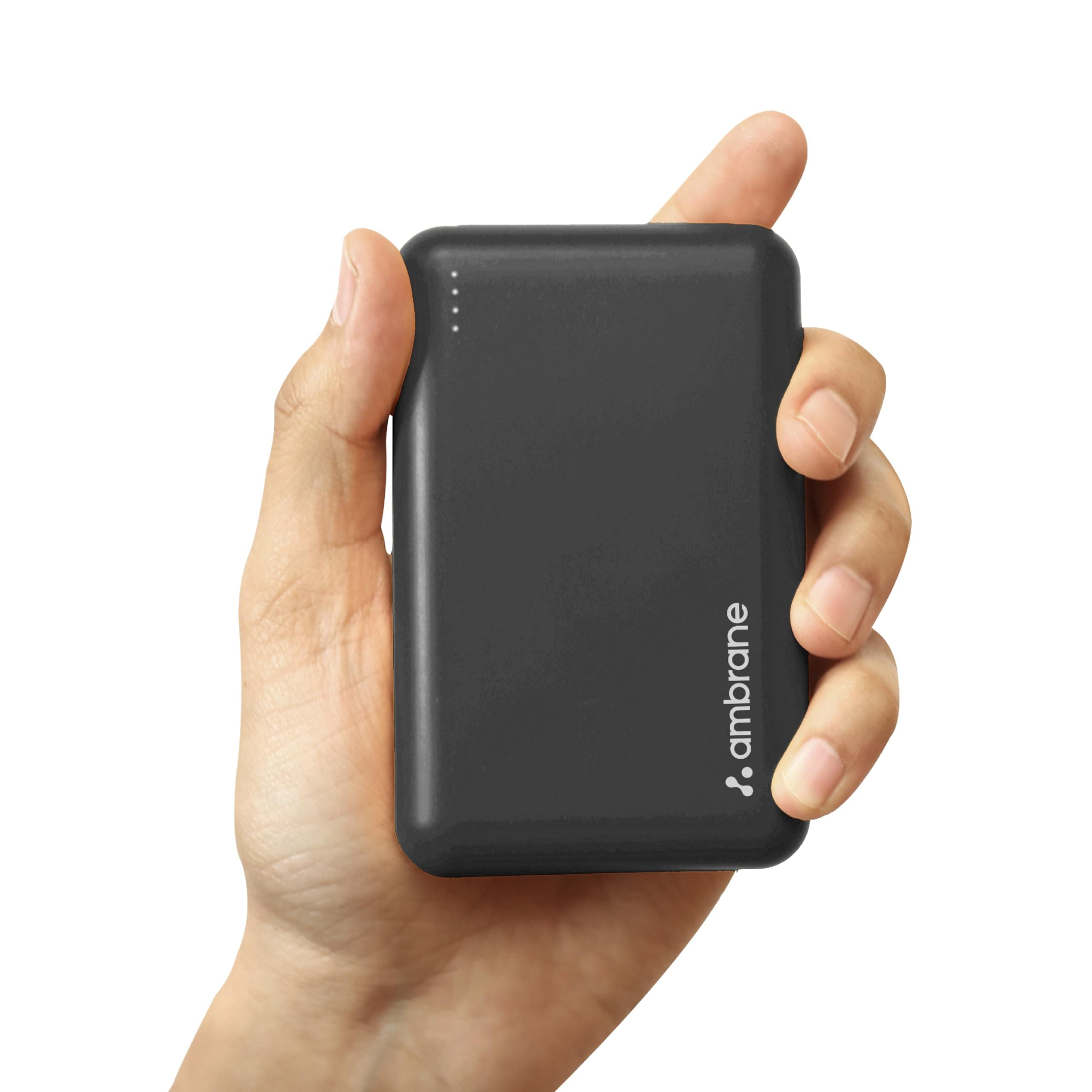 Ambrane 20000 mAh Mini Power Bank with 22.5W Fast Charging, Pocket Size, Triple Output, Type C PD (Input & Output), Li-Polymer, Made in India + Type C...