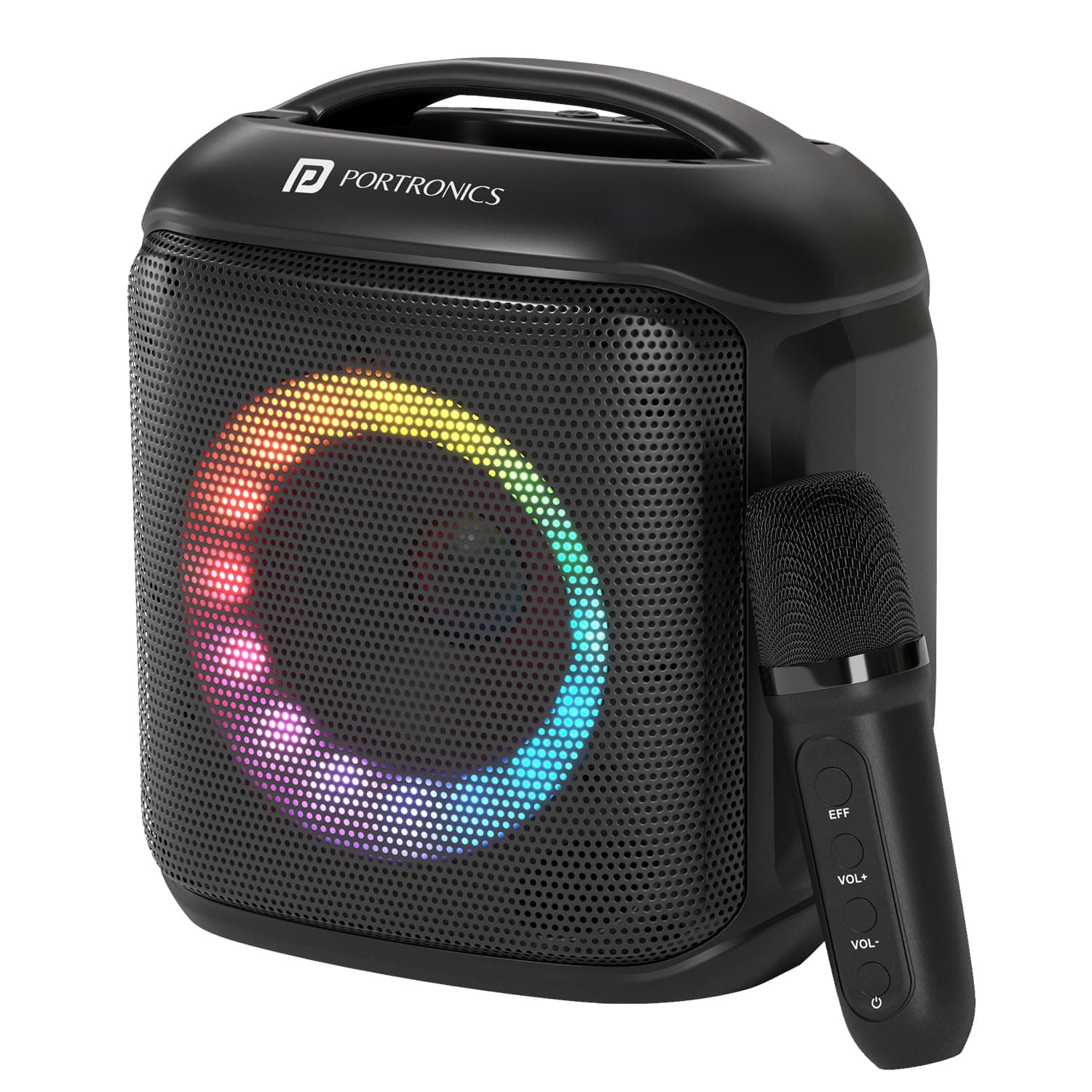 Portronics Apollo Prime 20W Bluetooth Speaker with Wireless Karaoke Mic, RGB LED Lights, Bluetooth 5.3, Up ...