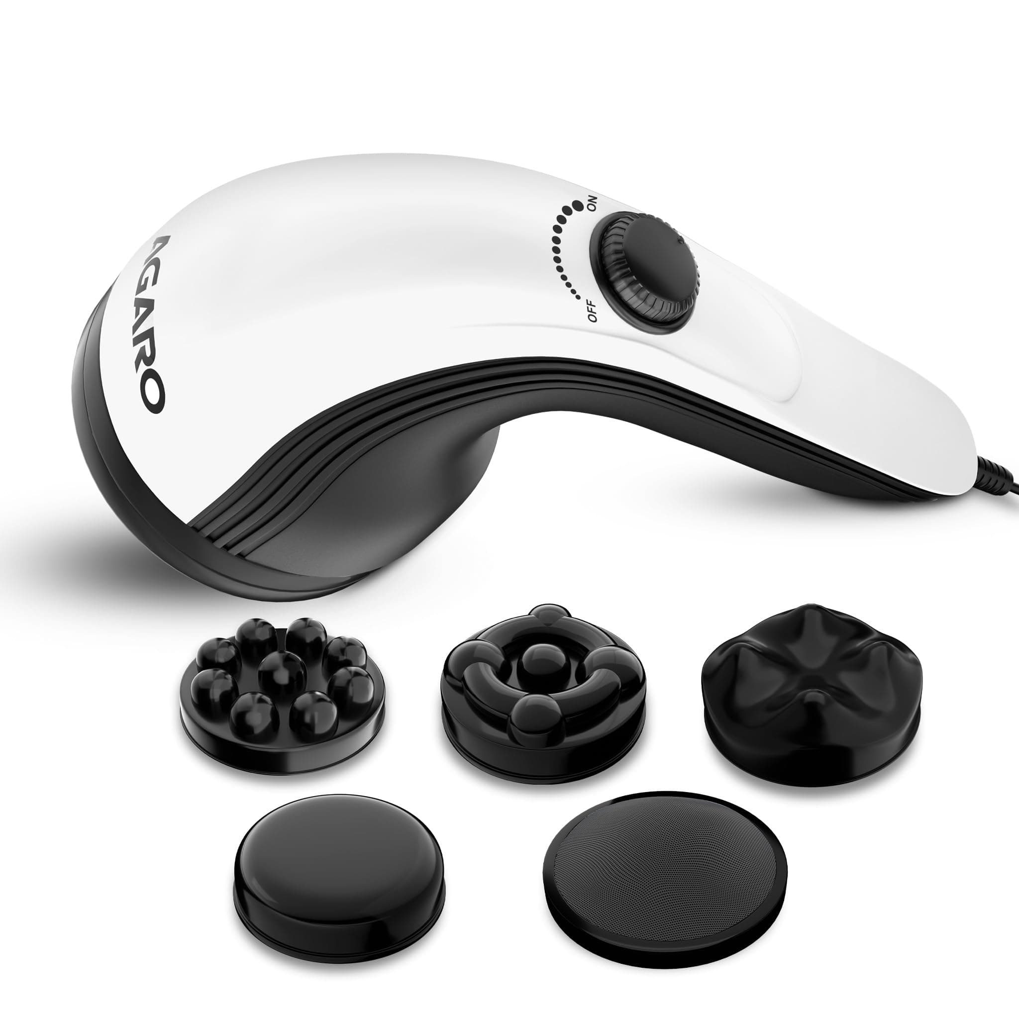 AGARO Atom Plus Electric Handheld Full Body Massager, Back, Leg & Foot, Black