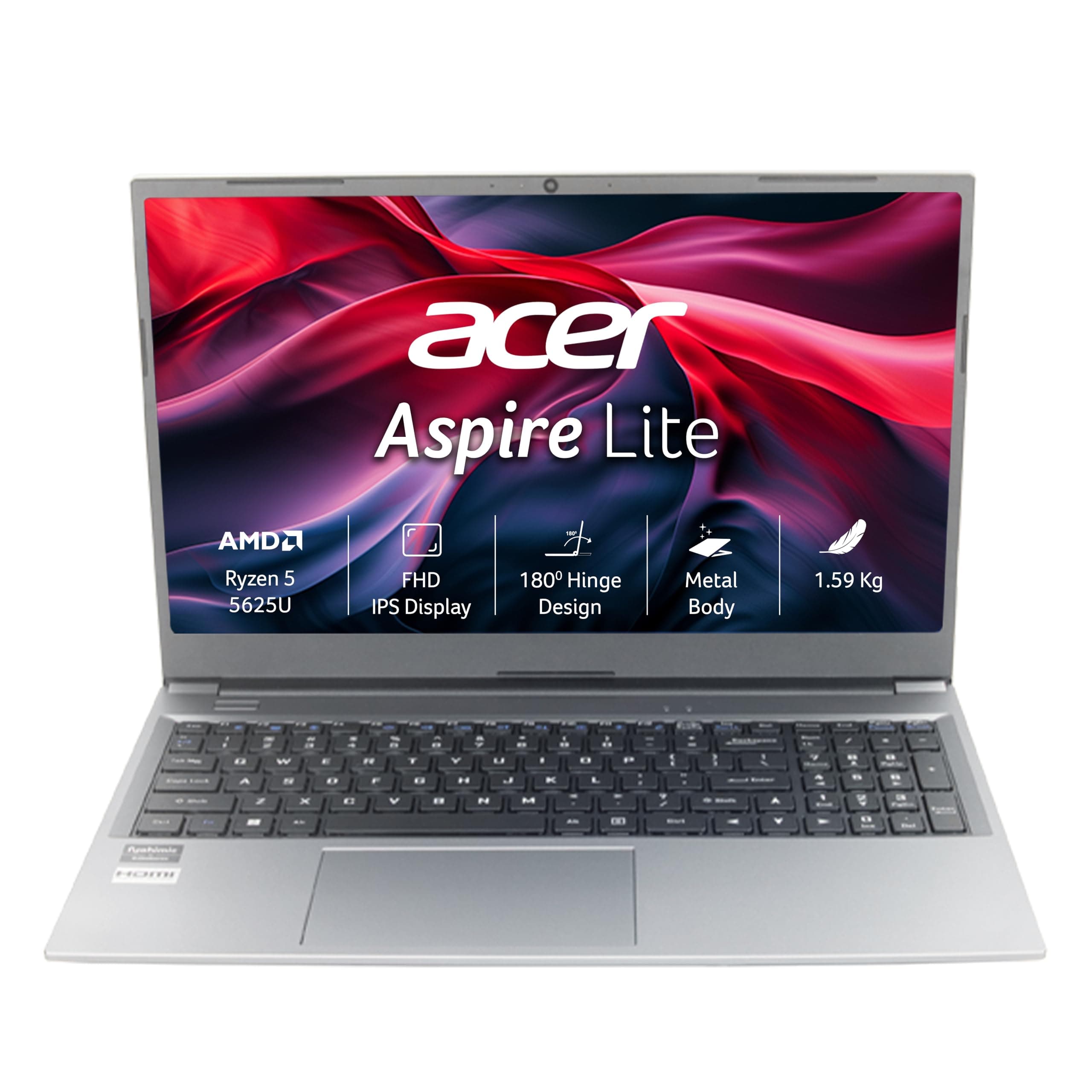 Acer Aspire Lite AMD Ryzen 5-5625U Premium Thin and Light Laptop (16 GB RAM/512 GB SSD/Windows 11 Home) AL15-41, 39.62 cm (15.6") Full HD Display, Met...