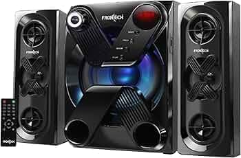 FRONTECH SW-0143 2.1 Channel Bluetooth Speaker System - 90W, USB/BT/FM, LED Digital Display, 1 Year Warranty | Black