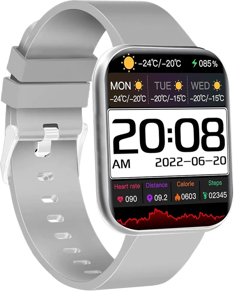 Salora uWear SSW-003 Smartwatch with 2.1” Display, BT Calling, Multiple Watch Faces, Heart & SpO2 Monitoring, 11 Sports Modes, Sleep Monitor, Waterproof & 5 Days Battery (Silver+Grey)
