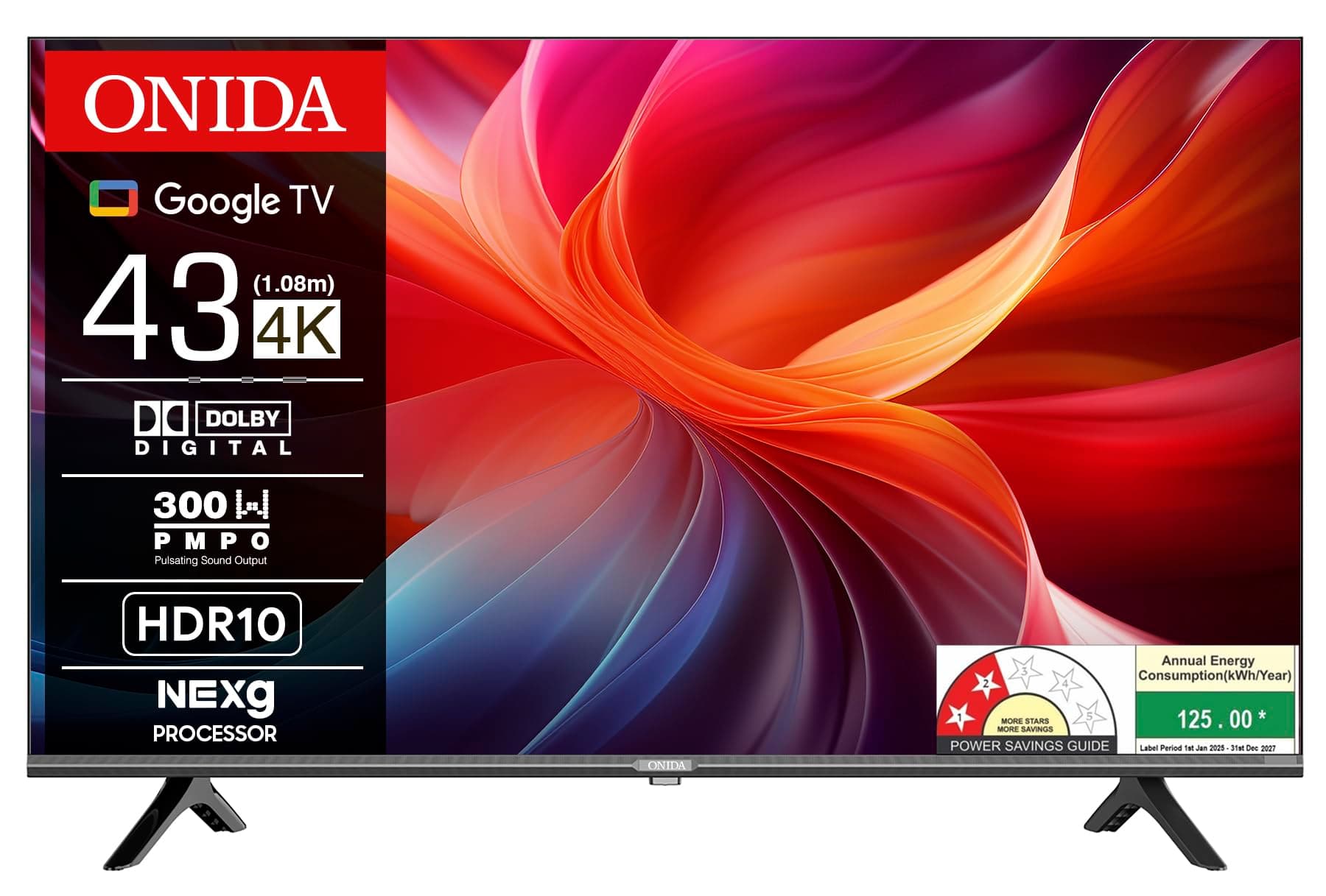 ONIDA 108 cm (43 inches) Nexg Series 4K Ultra HD Smart Google LED TV 43UZI