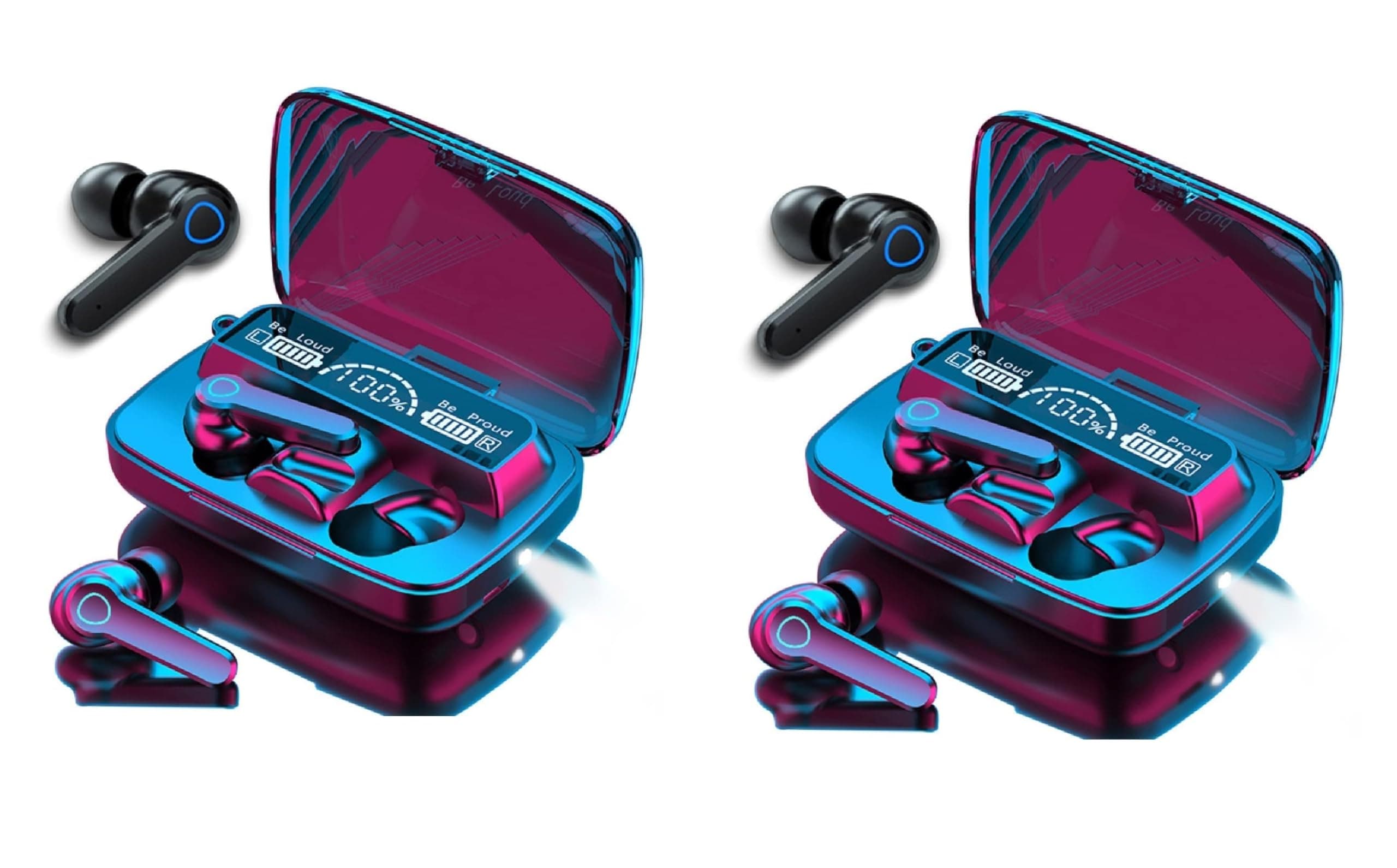 MB Star M19 TWS Bluetooth 5.0 Wireless Earbuds in Ear True Wireless Stereo Earbuds with Mic| LED Digital Display with Flashlight, Deep Bass Bluetooth ...