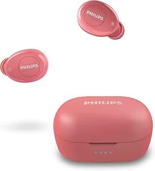 Philips T2205 In-ear True Wireless Headphones with IPX4 Splash Resistant, Super-small Portable Charging Case, Built-in Microphone, Up to 12 Hours (4+8...