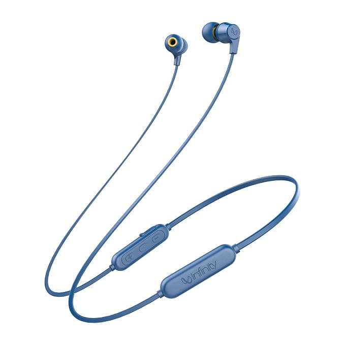 Infinity by Harman Glide 100 Wireless in-Ear Dual EQ Deep Bass IPX5 Sweatproof Headphones with Mic (Mystic Blue)