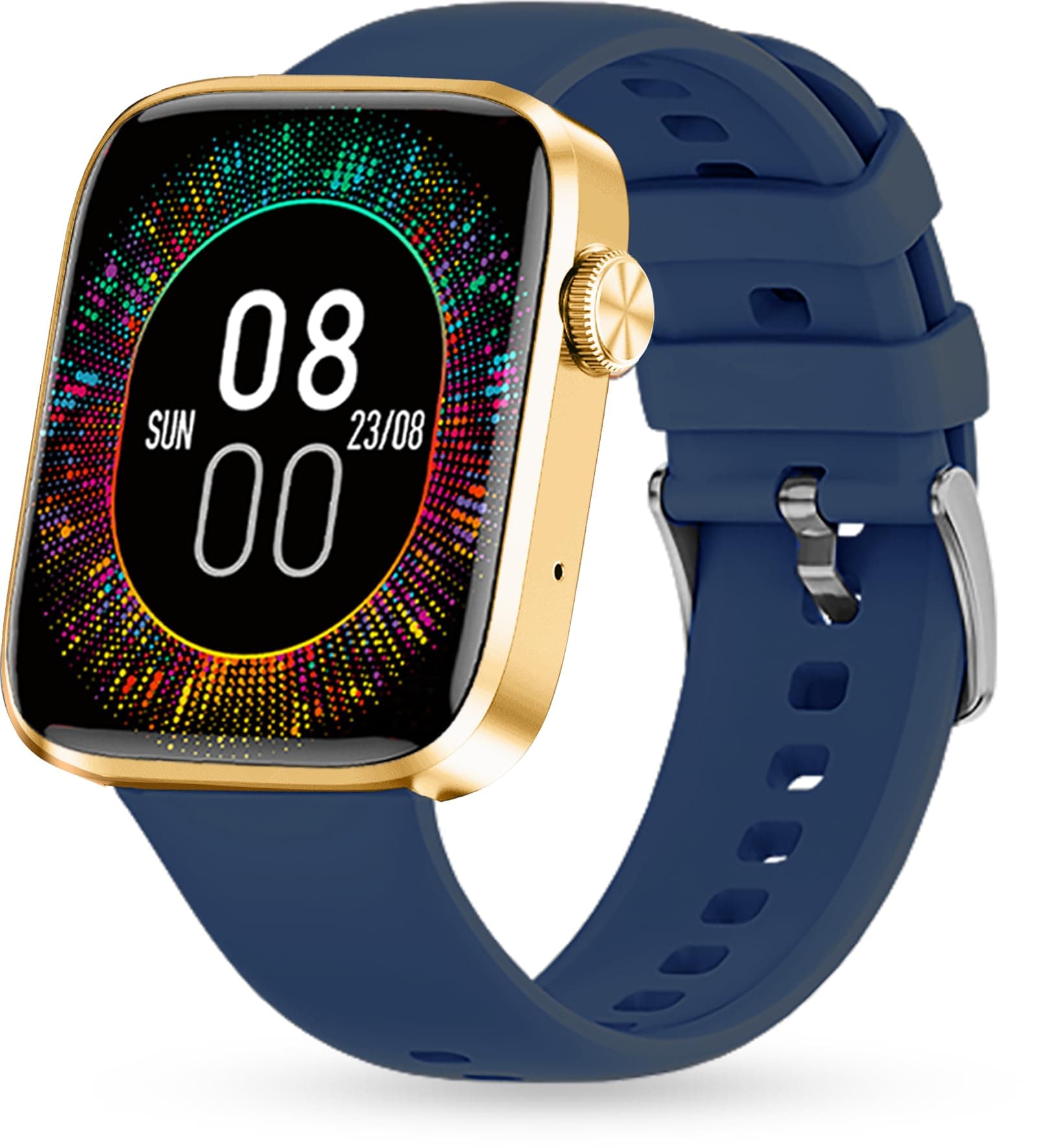 IZI SmartPro 1.9" PPI 326 UHD Largest Display Bluetooth Calling Smartwatch - IP68, ECG, SpO2, BP 24/7 Heart Rate, 500+ Watchfaces, AI Voice Assistant, 22+ Sports Mode | 2 Premium Straps Included Steel + Silicon