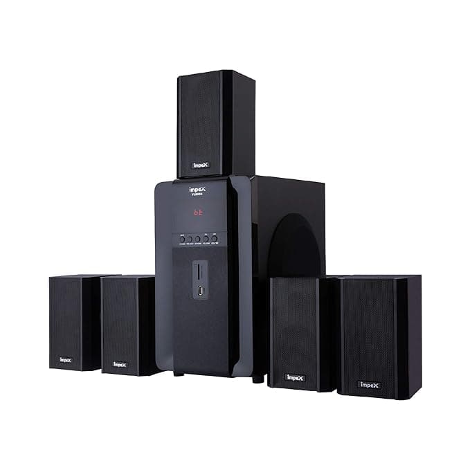Impex FUSION 140 Watts 5.1 Channel Multimedia Speaker System with USB/SD/MMC Card/Bluetooth/FM Radio & Remote Function (Black) Home Theater Systems