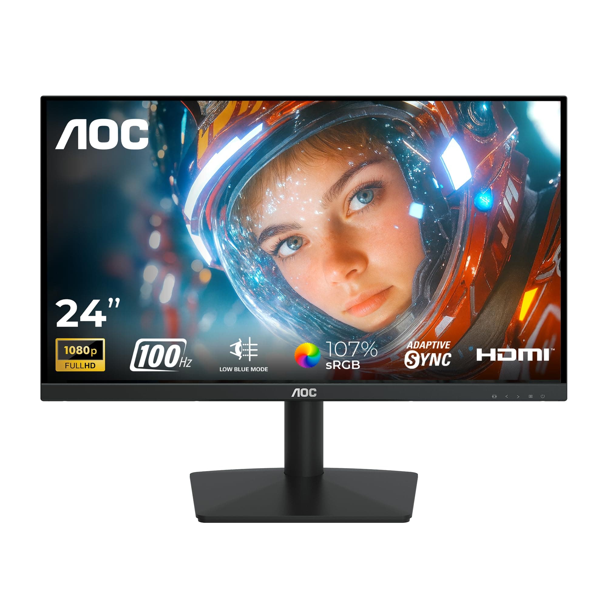 AOC 24B15H3 24 Inch (23.8") Full HD IPS Monitor | 120Hz Refresh Rate | 1ms MPRT | Adaptive Sync | 3-Side Frameless | HDMI & VGA | Low Blue Mode | Flic...