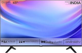 Acer 108 cm (43 inches) 4K Ultra HD Android Smart LED TV AR43AP2851UDFLB (Black) (2022 Model) | with Frameless Design