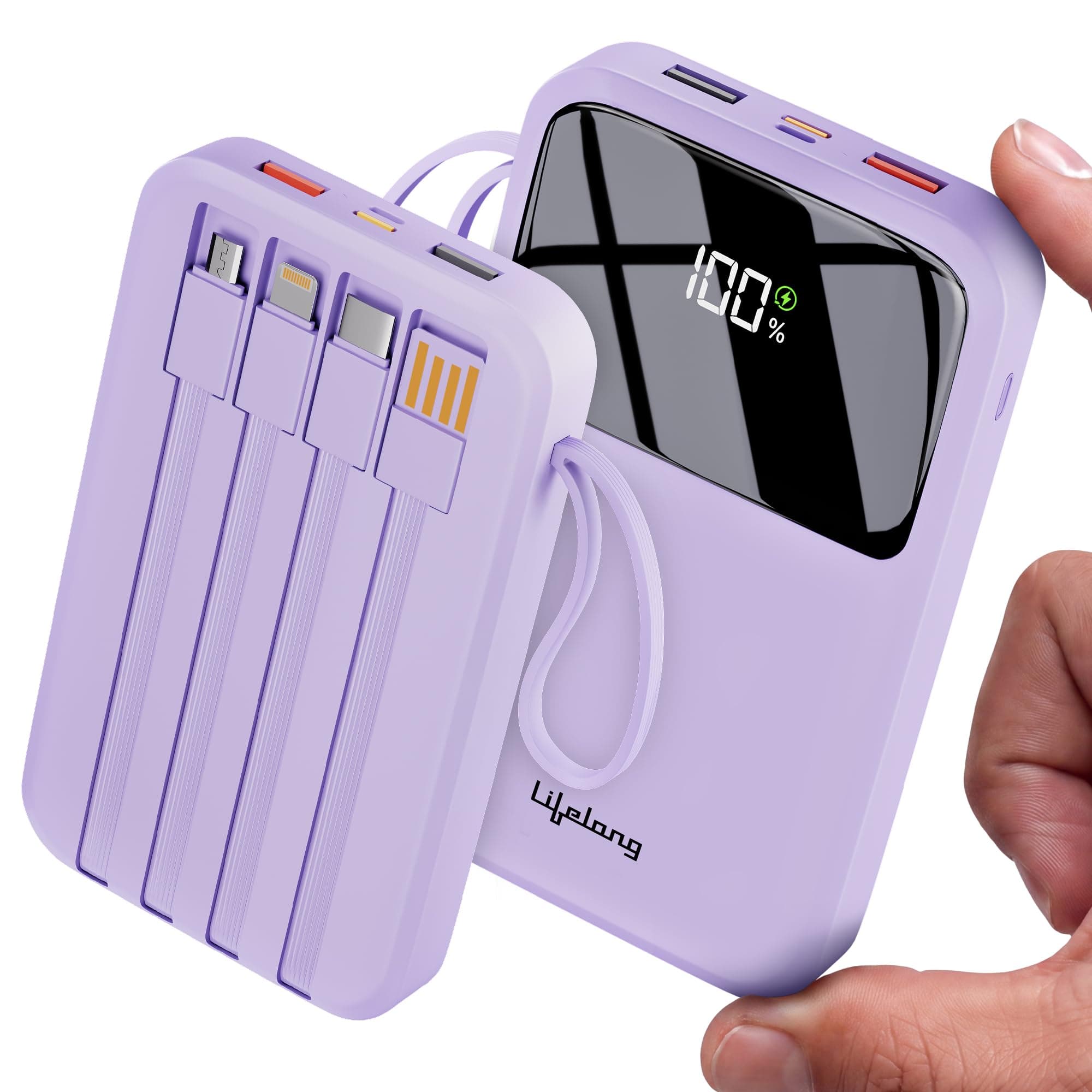 Lifelong ZenCharge 10000 mAh 22.5 W Compact Pocket Size Power Bank with 6 Input/Output Port (Purple, Lithium Polymer, Fast Charging, Quick Charge 3.0 ...