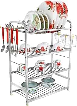 OSE by Slimshine Stainless Steel Dish Rack  Large Drying Rack for Plates | Bowls & Utensils  Rustproof Kitchen Counter Organizer (18 x 24 inches)