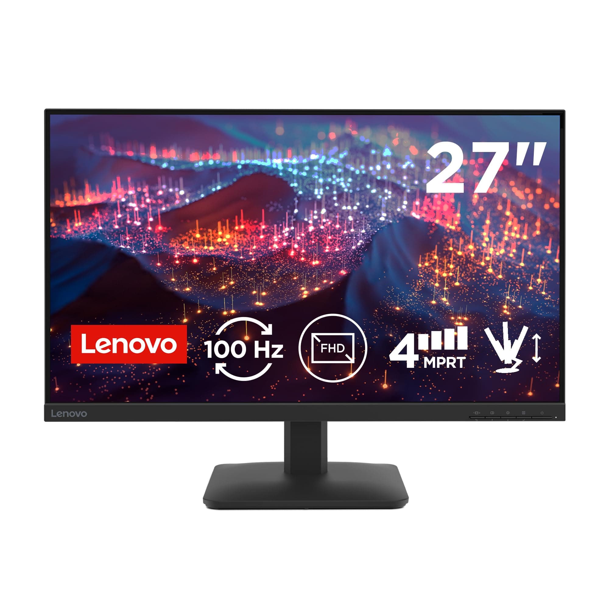 Lenovo L27-4e | 27" (68.58cm) FHD IPS 100Hz Ultraslim Monitor | 4ms, 99% sRGB, 1x HDMI 1.4, 1x VGA| Tilt | Black | 68CDKAC1IN