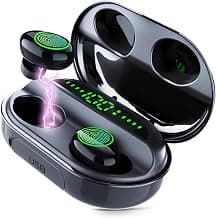 EDYELL® C5P True Wireless Earbuds Bluetooth V5.0 with in-Built Massive 3500MAH Charging Case/POWERBANK Earbuds Stereo Headphones with IPX7 Waterproof 