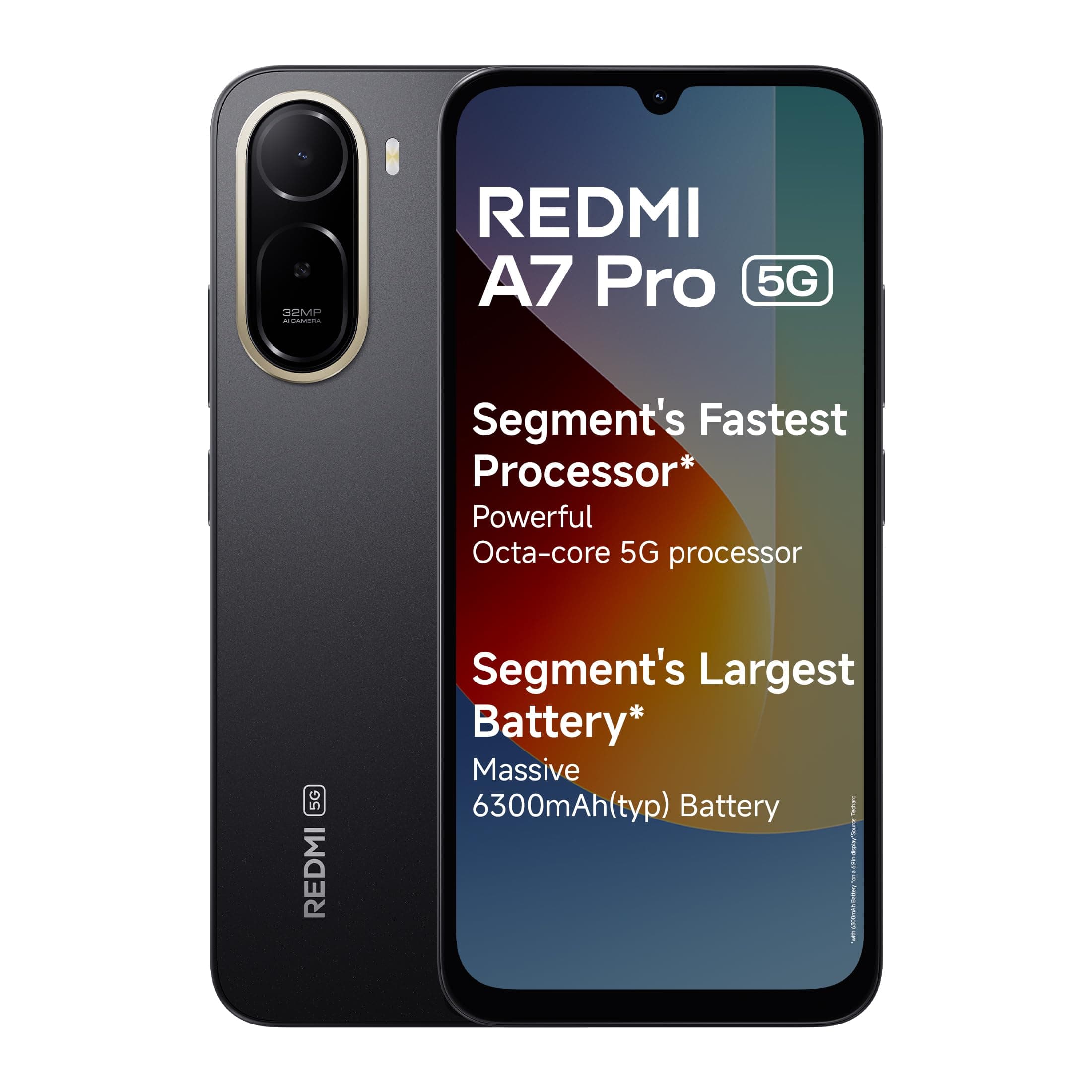 REDMI A7 Pro 5G (Black, 4GB RAM,128GB Storage) | Segment's Fastest Processor | Segment's Largest Battery | Segment's Largest & Smoothest 6.9in 120Hz D...