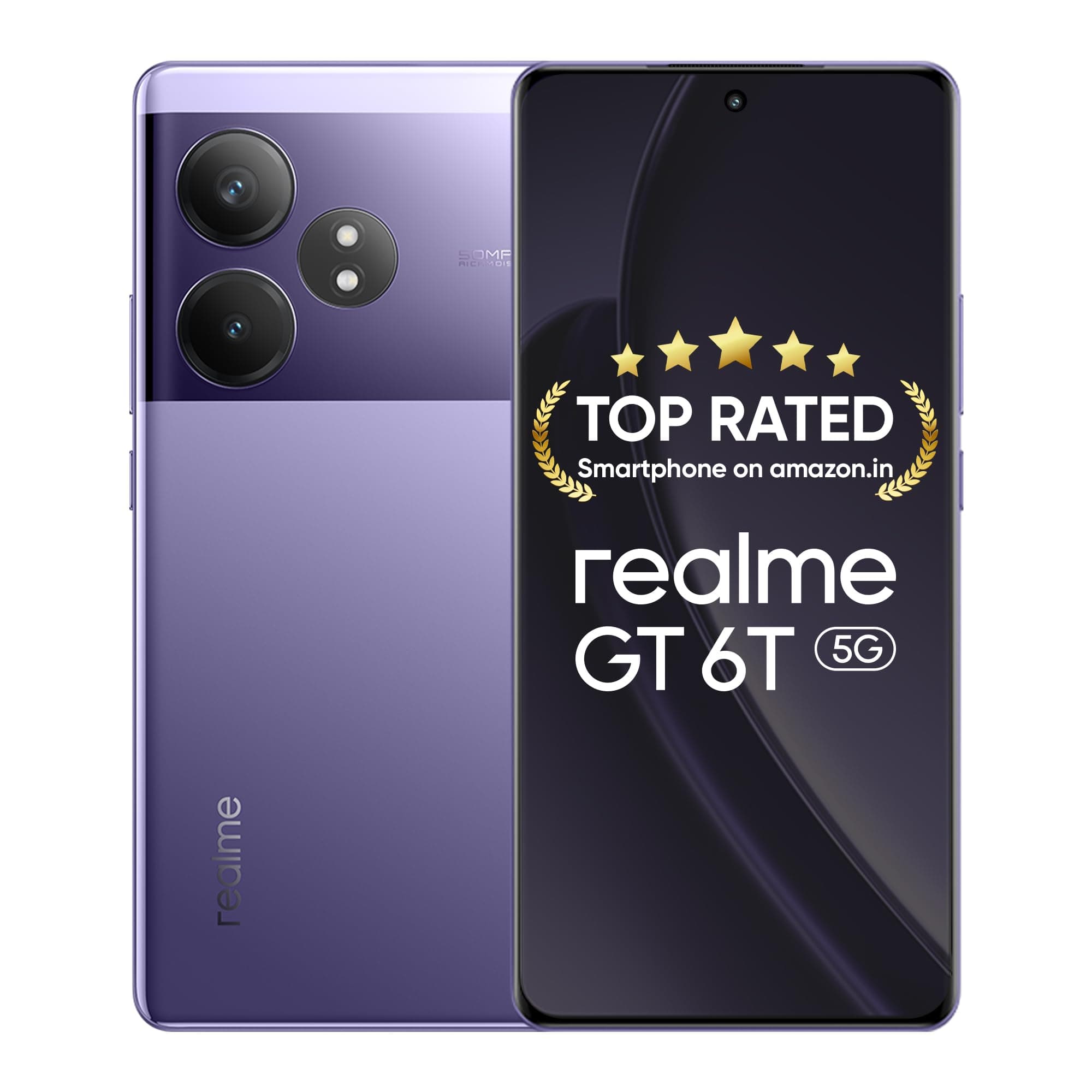 realme GT 6T 5G (Miracle purple,8GB RAM+256GB Storage) | India's 1st 7+ Gen 3 Flagship Chipset | 1.5M + AnTuTu Score | 5500mAh+120W | The World's Brig...