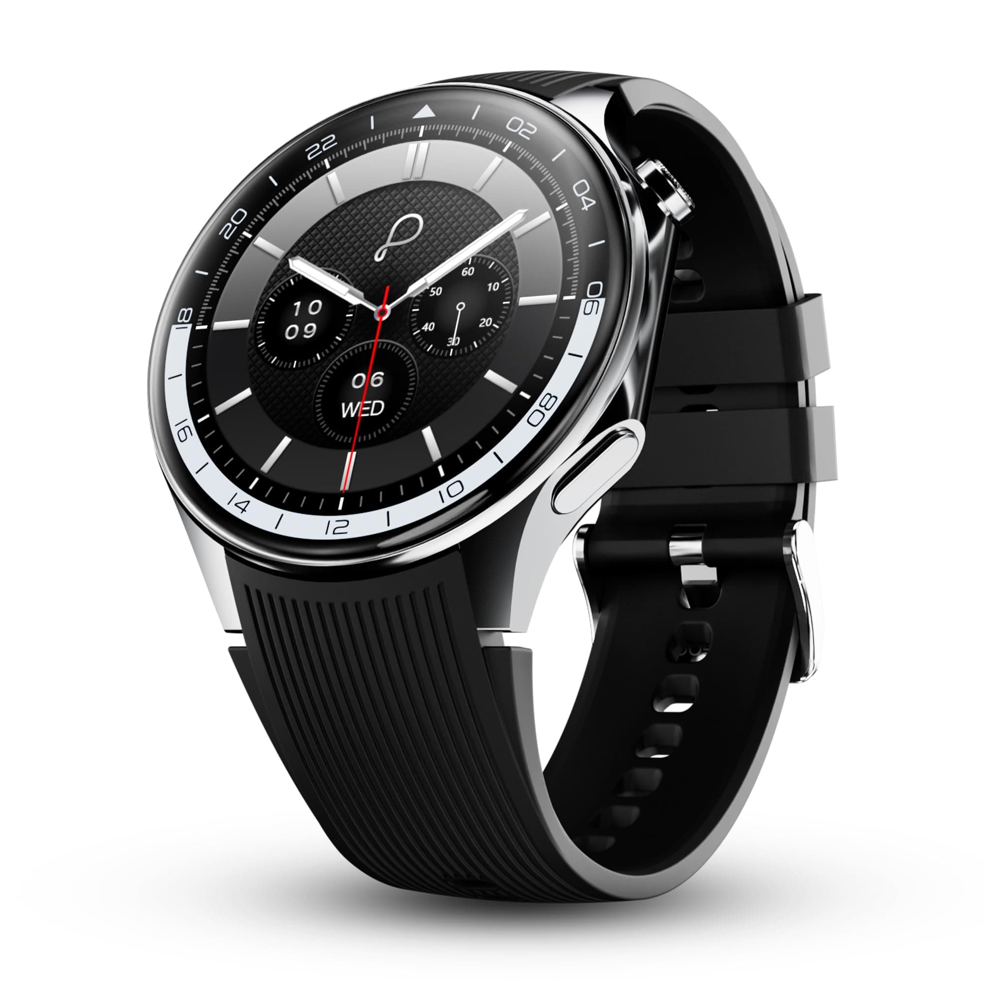 Pebble Gravity Smartwatch, 1.43-inch AMOLED Display, Always-On Screen, Bluetooth Calling, QR Payment, Health Tracking, BT 5.3 (Blue)