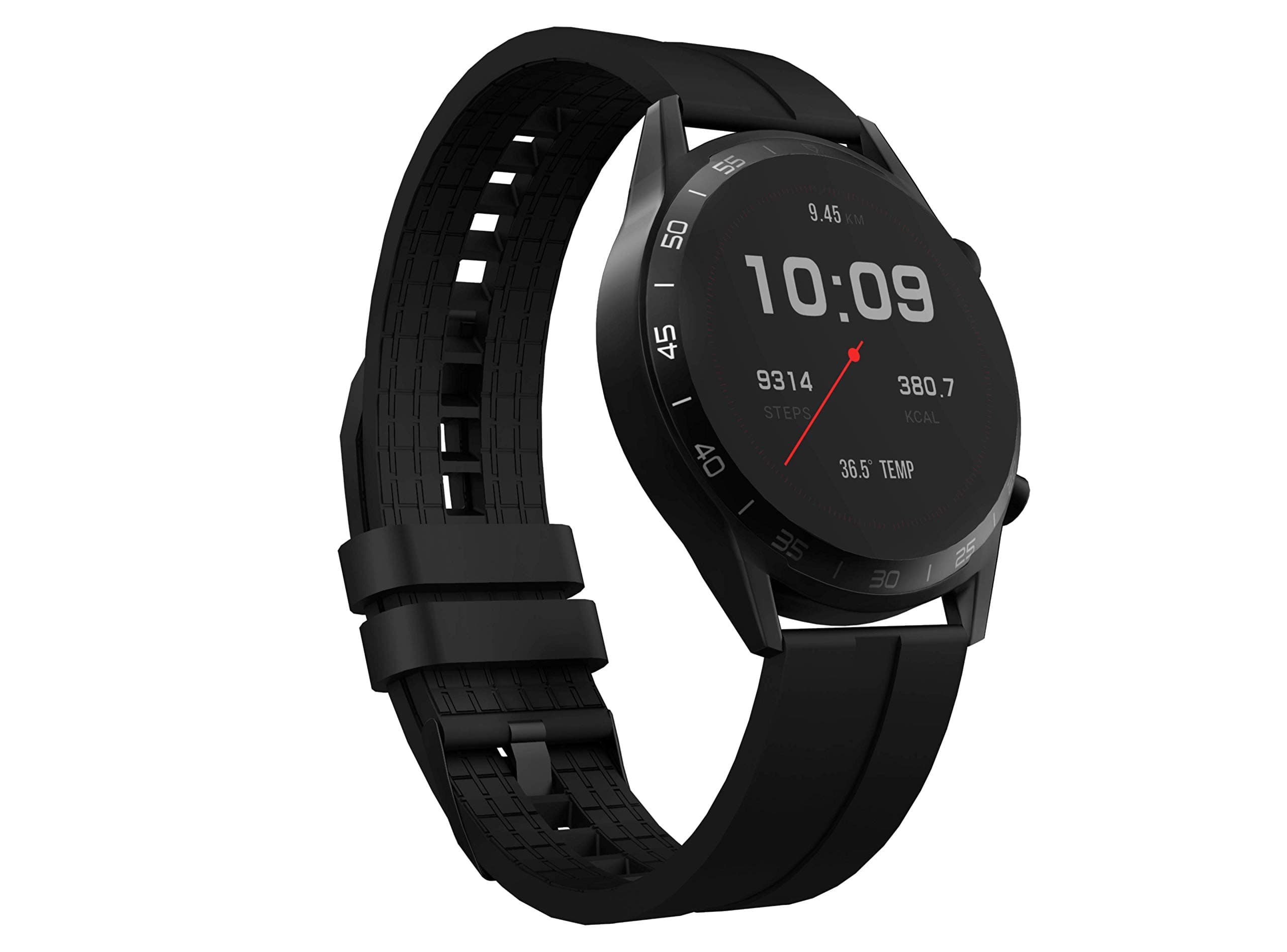 Corseca Fittex Pro Bluetooth Smart Watch- Black (1 Week Battery Life_Compatible with Android 5.1 iOS 10.0_Wireless_IP68), Lar