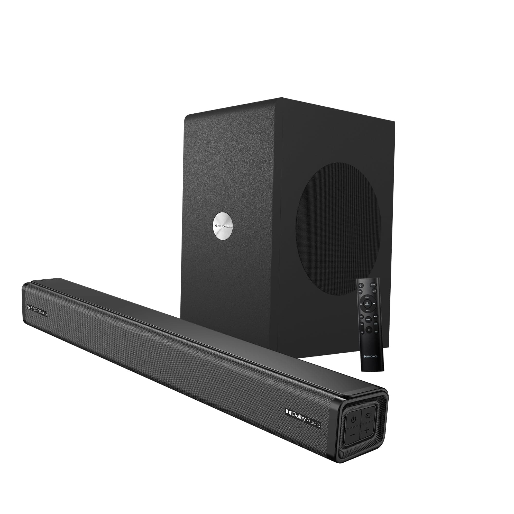ZEBRONICS Juke BAR 8700 PRO 160W Output soundbar, Bluetooth 5.0, HDMI (ARC), AUX, Dolby Audio, Wireless Subwoofer, LED Display, Wall Mountable, Virtual 5.1 and Dual Driver