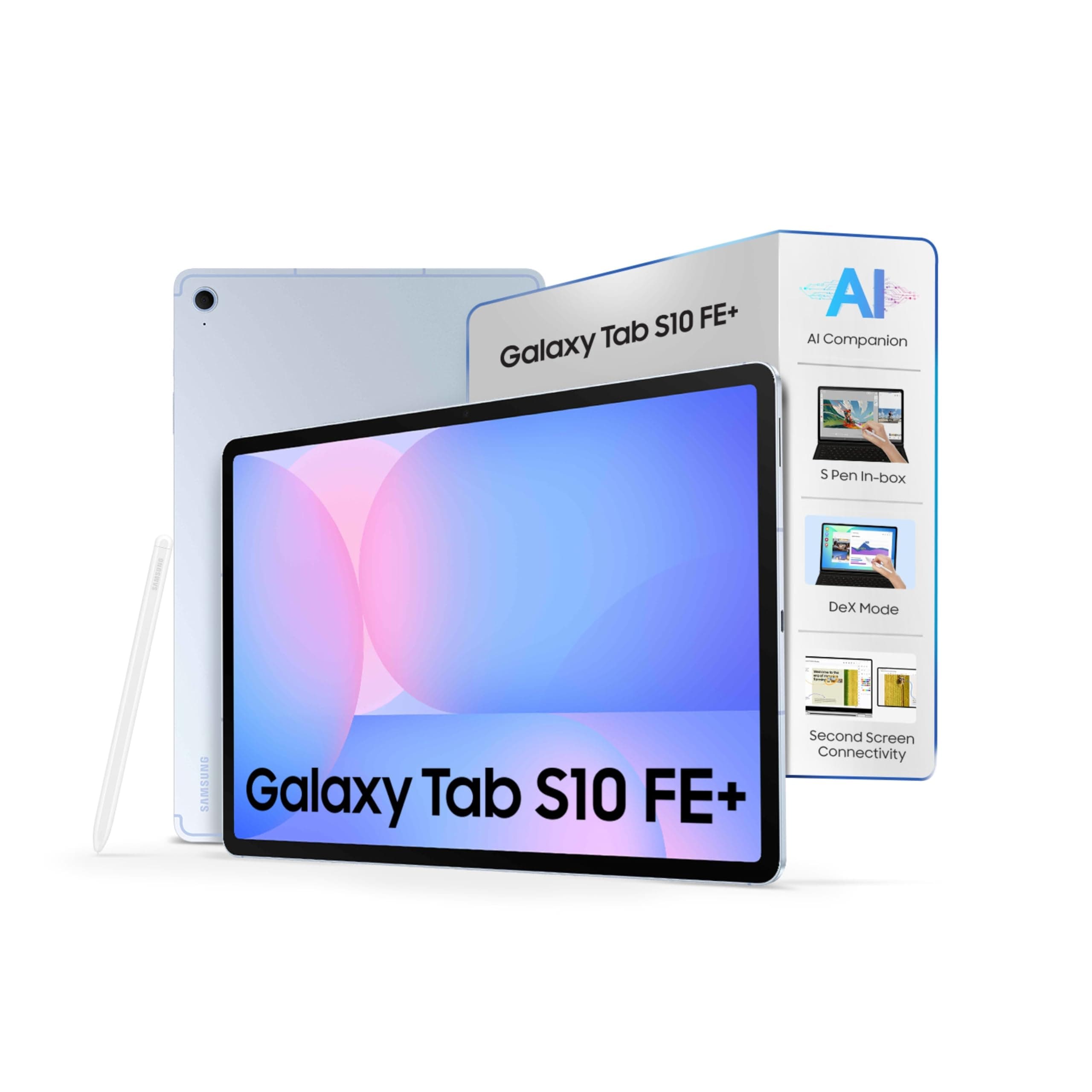 Samsung Galaxy Tab S10 FE+, S Pen in-Box, 27.7 cm (13.1 inch) LCD Display, 8 GB RAM, 128 GB Storage, Wi-Fi + 5G Tablet, Blue
