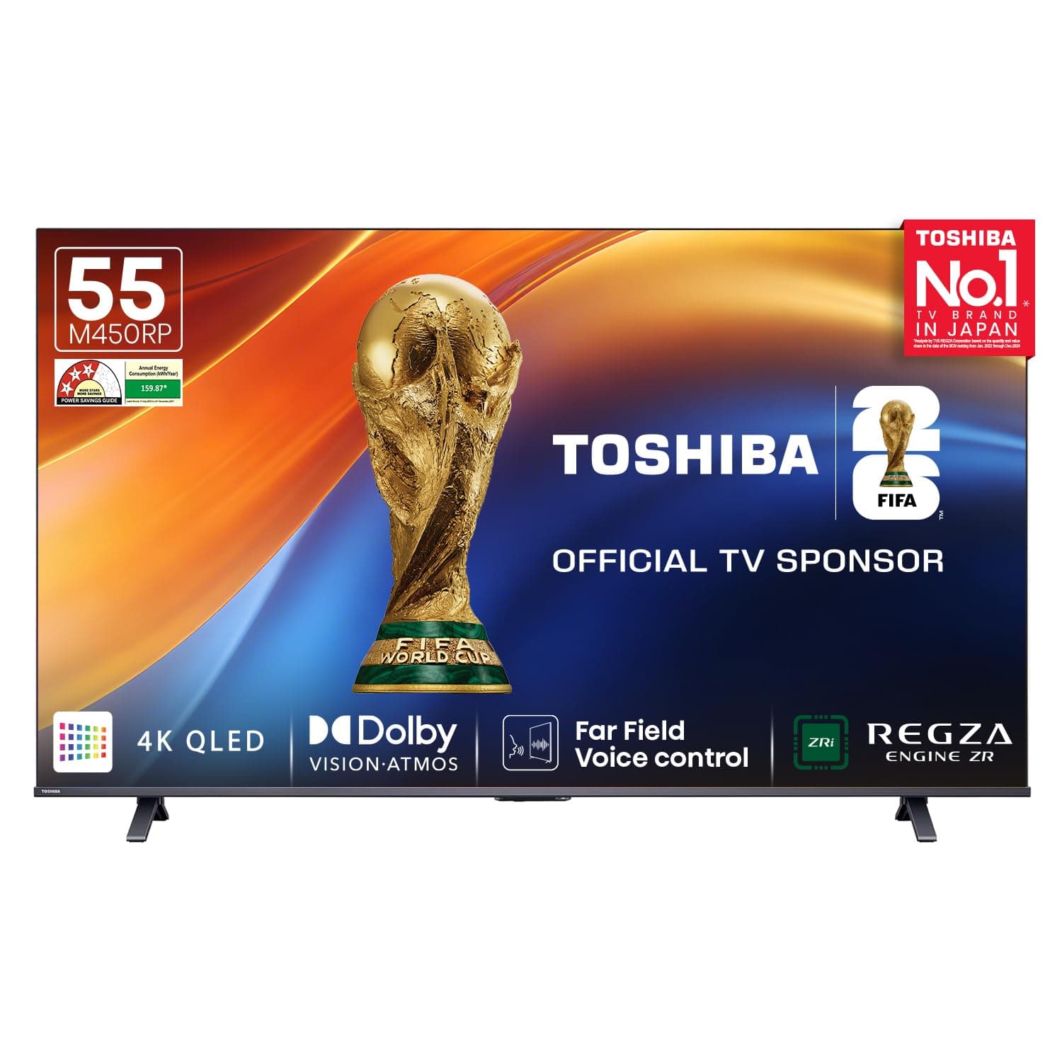 TOSHIBA 139 cm (55 inches) M450RP Series 4K Ultra HD Smart QLED TV 55M450RP (Black)