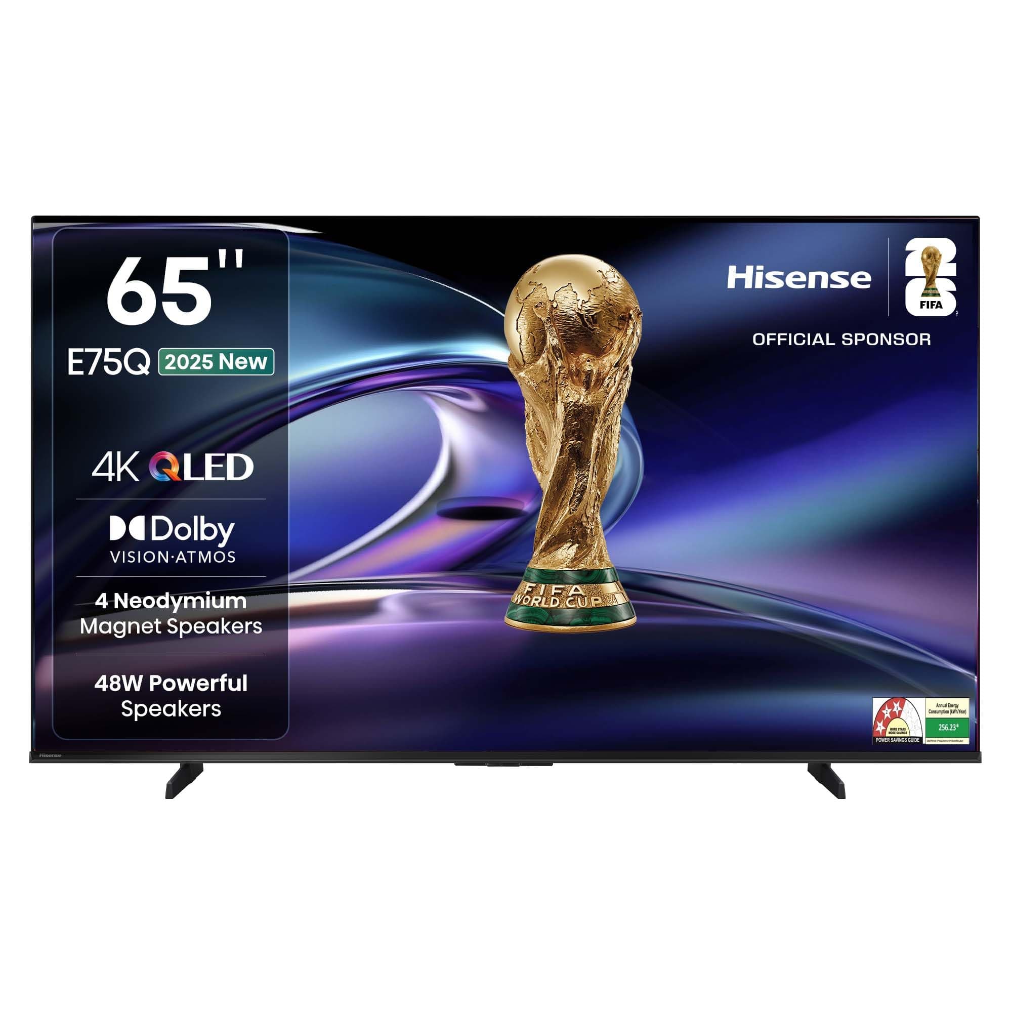 Hisense 164 cm (65 inches) E75Q Series 4K Ultra HD Smart 48W Speakers QLED TV 65E75Q (Black)