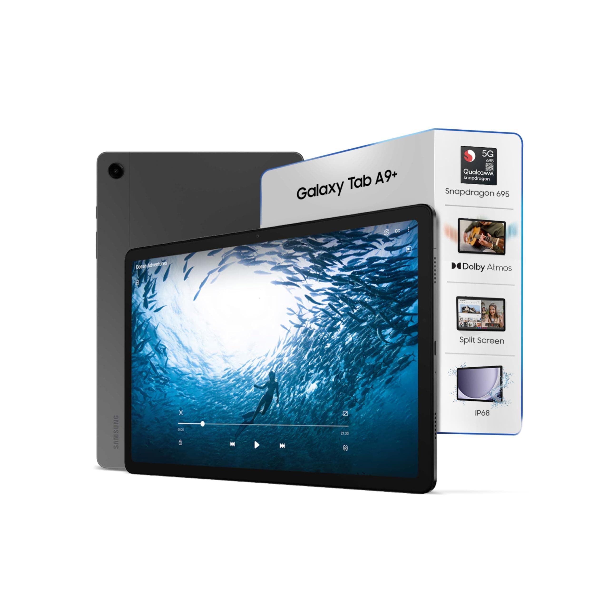 Samsung Galaxy Tab A9+ 27.94 cm(11.0 inch) Display, RAM 4 GB, ROM 64 GB Expandable, Wi-Fi+5G, Tablet, Gray
