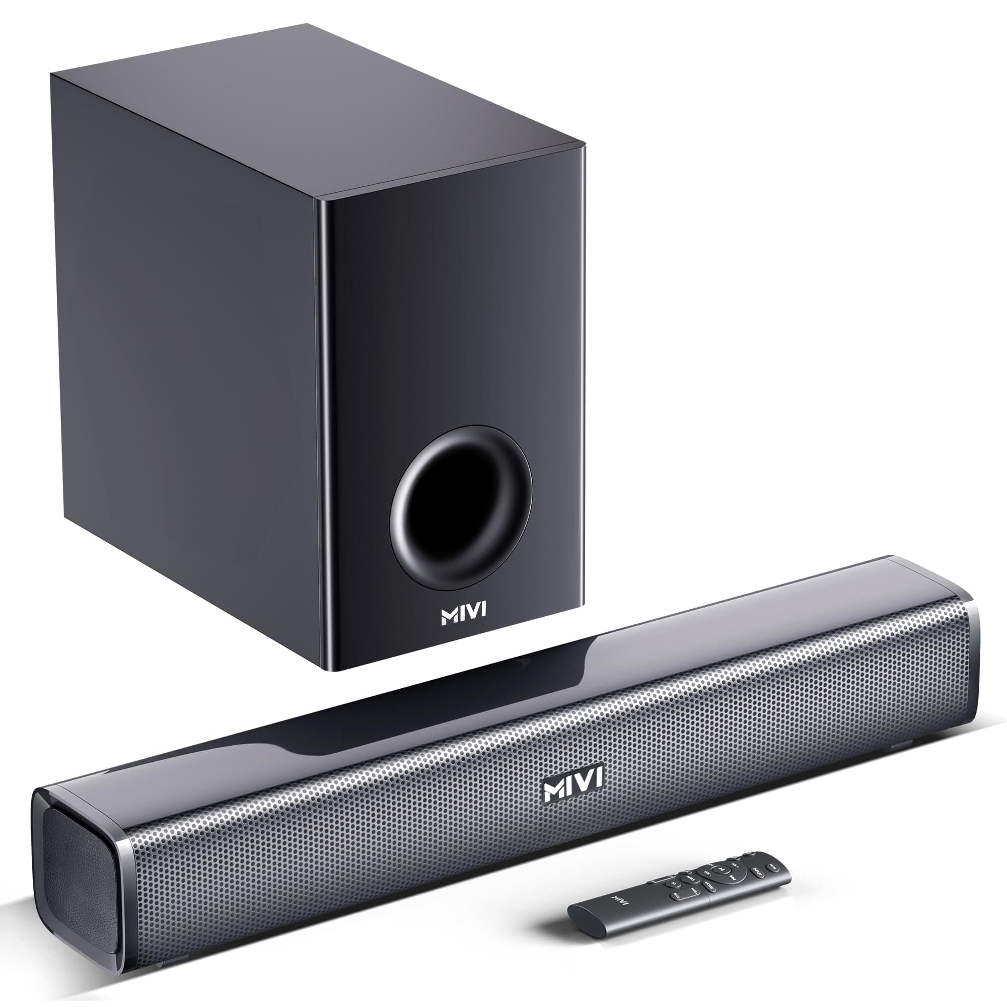 Mivi Fort H120 Soundbar, [Just Launched] 2.1 Channel, 2 in-Build Speakers and 1 External Subwoofer, Multiple EQ & Input Modes, Made in India Sound bar...
