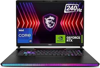 MSI Raider GE78 HX, Intel Core i9-14900HX, 43CM QHD+ 240Hz Gaming Laptop (32GB/2TB NVMe SSD/Windows 11 Home/NVIDIA GeForce RTX 4080, GDDR6 12GB/Core B...