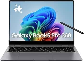 Samsung Galaxy Book5 Pro 360| Intel Evo Core Ultra 7 256V| Built-in AI| 16" (40.6cm) Touchscreen 2-in-1 Dynamic AMOLED 2X 120Hz| 500 Nits (16GB/512GB ...