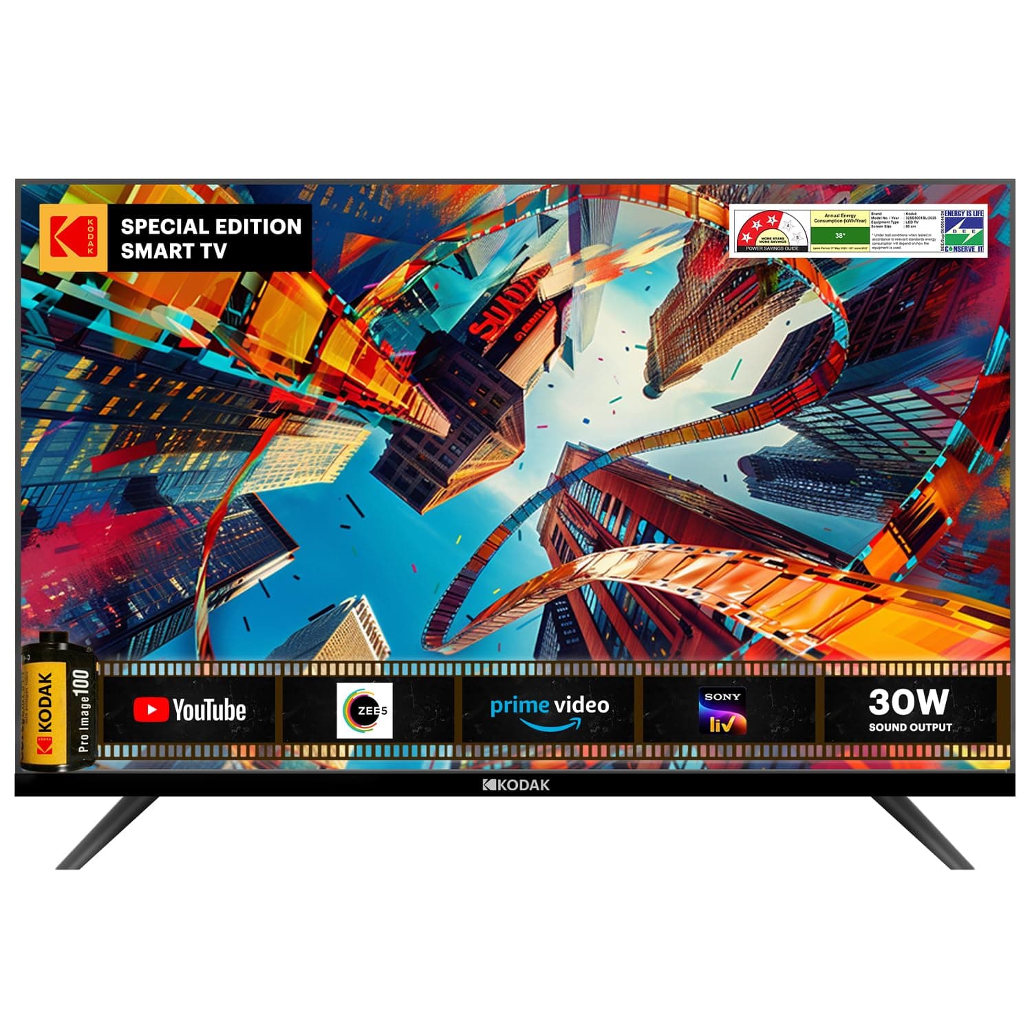 Kodak 80 cm (32 inches) Special Edition Series HD Ready Smart A+ LED TV 32SE5001BL (Black)