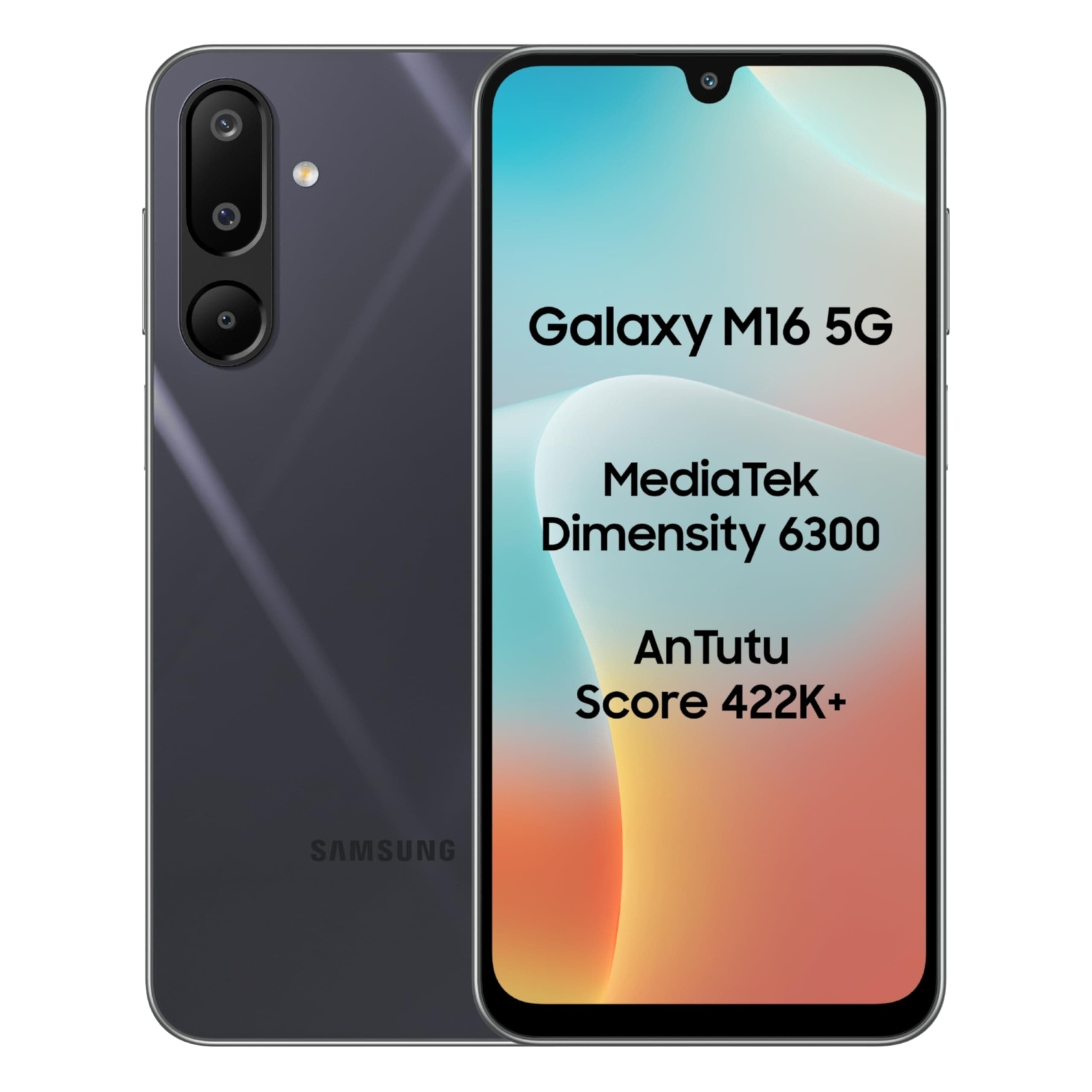 Samsung Galaxy M16 5G (Thunder Black, 4GB RAM, 128 GB Storage) | MediaTek Dimensity 6300 | AnTuTu Score 422K+ | Super Amoled Display | 25W Fast Chargi...